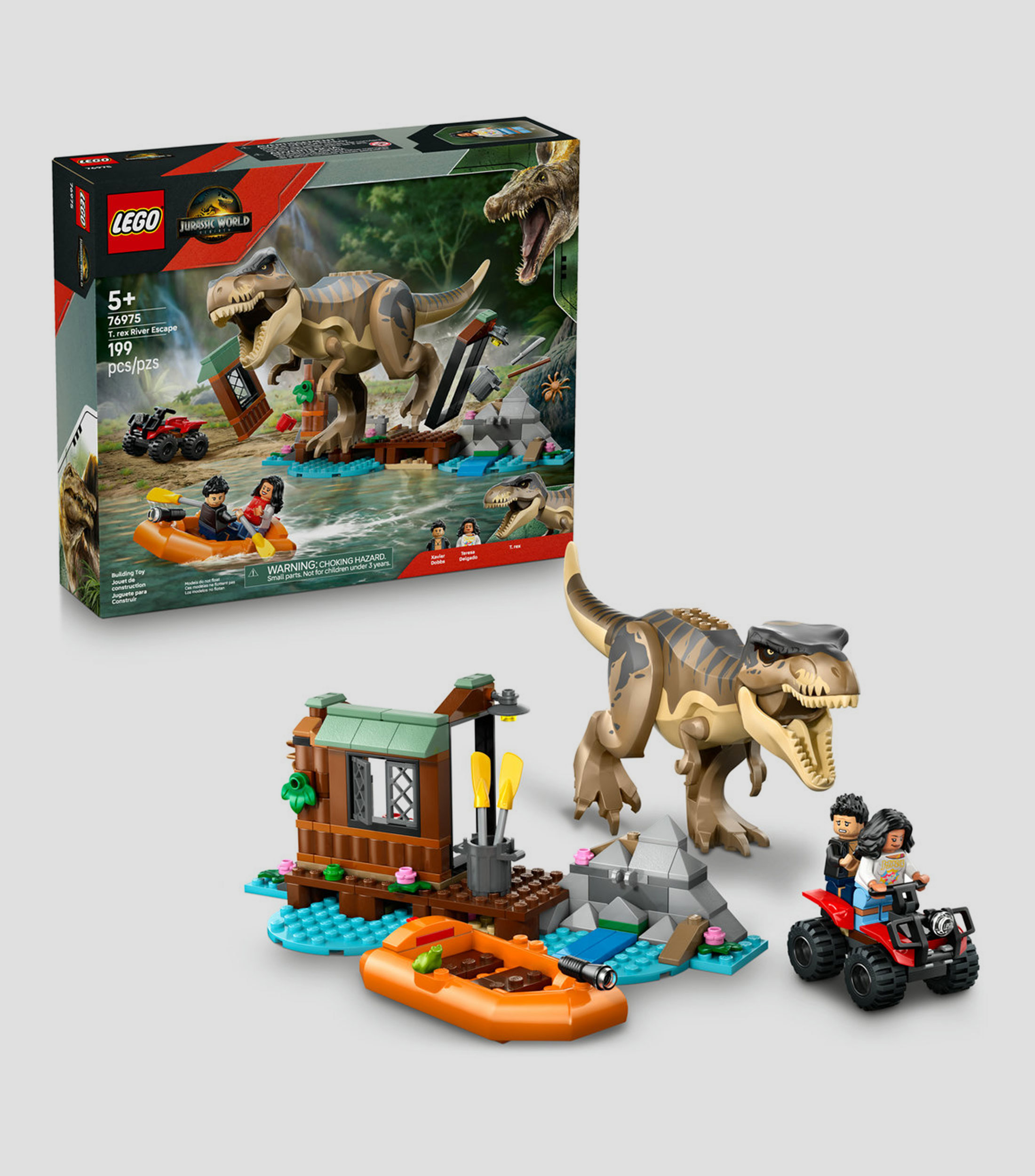 Lego Jurassic World Escape por el Río y T. rex a la Caza 76975