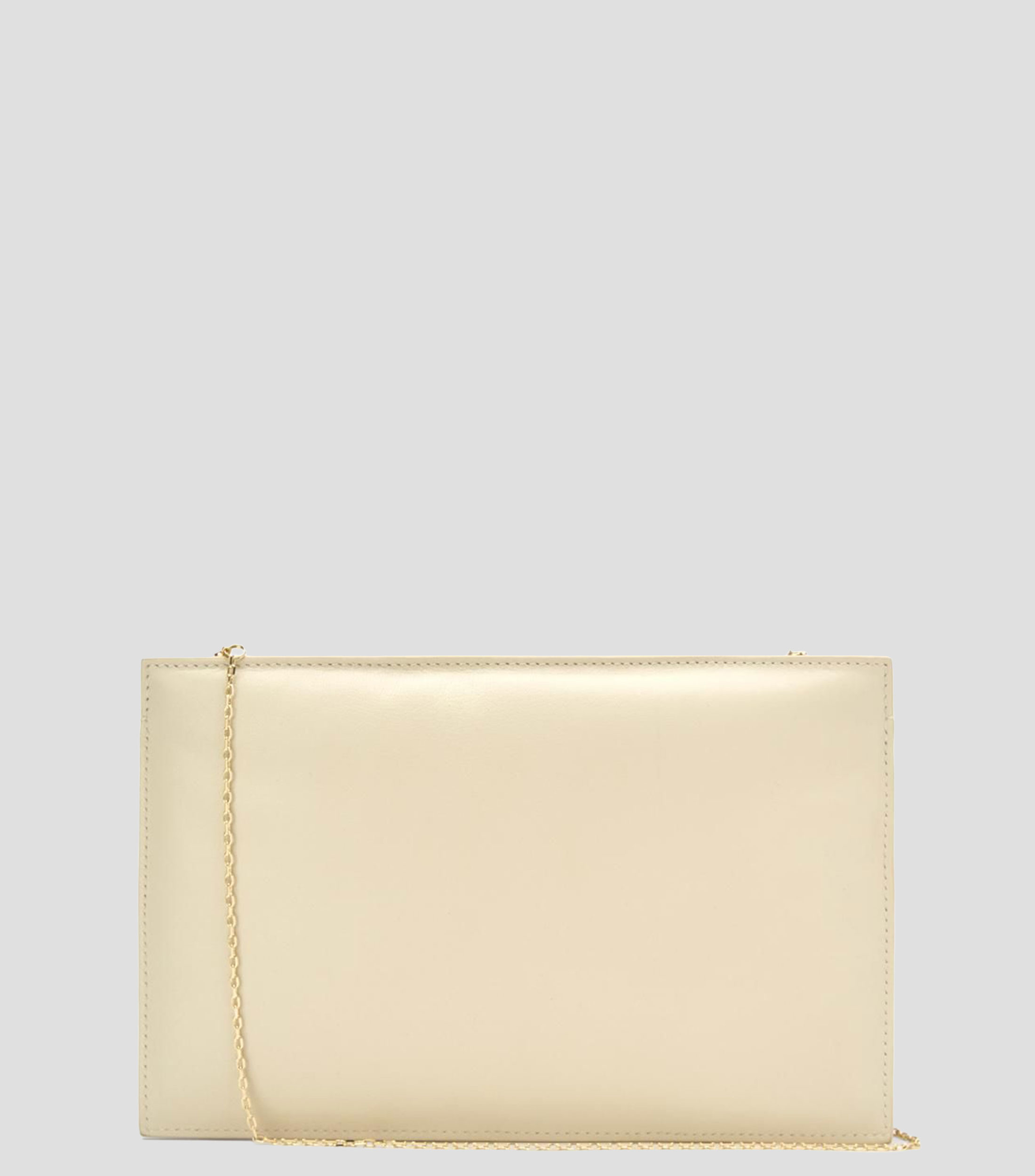Bolsa clutch en piel lisa Mujer