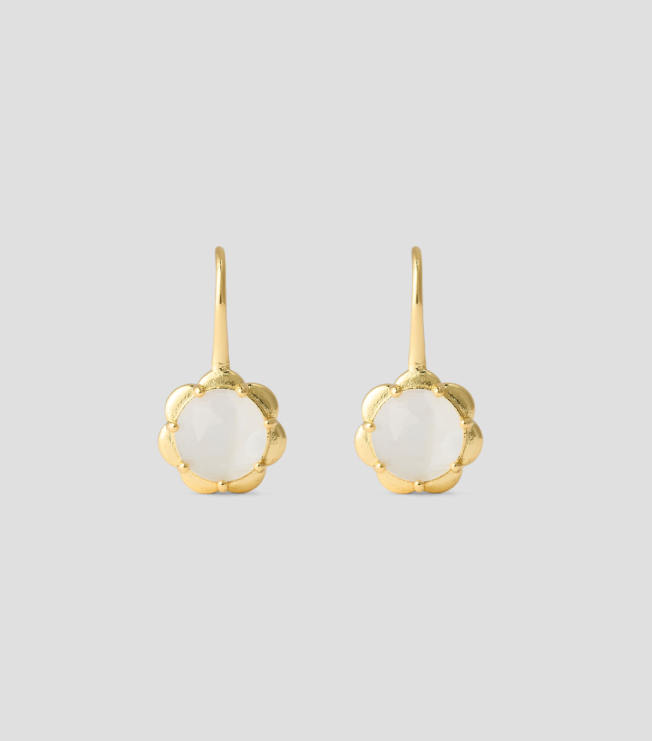Aretes flor con cristal Mujer