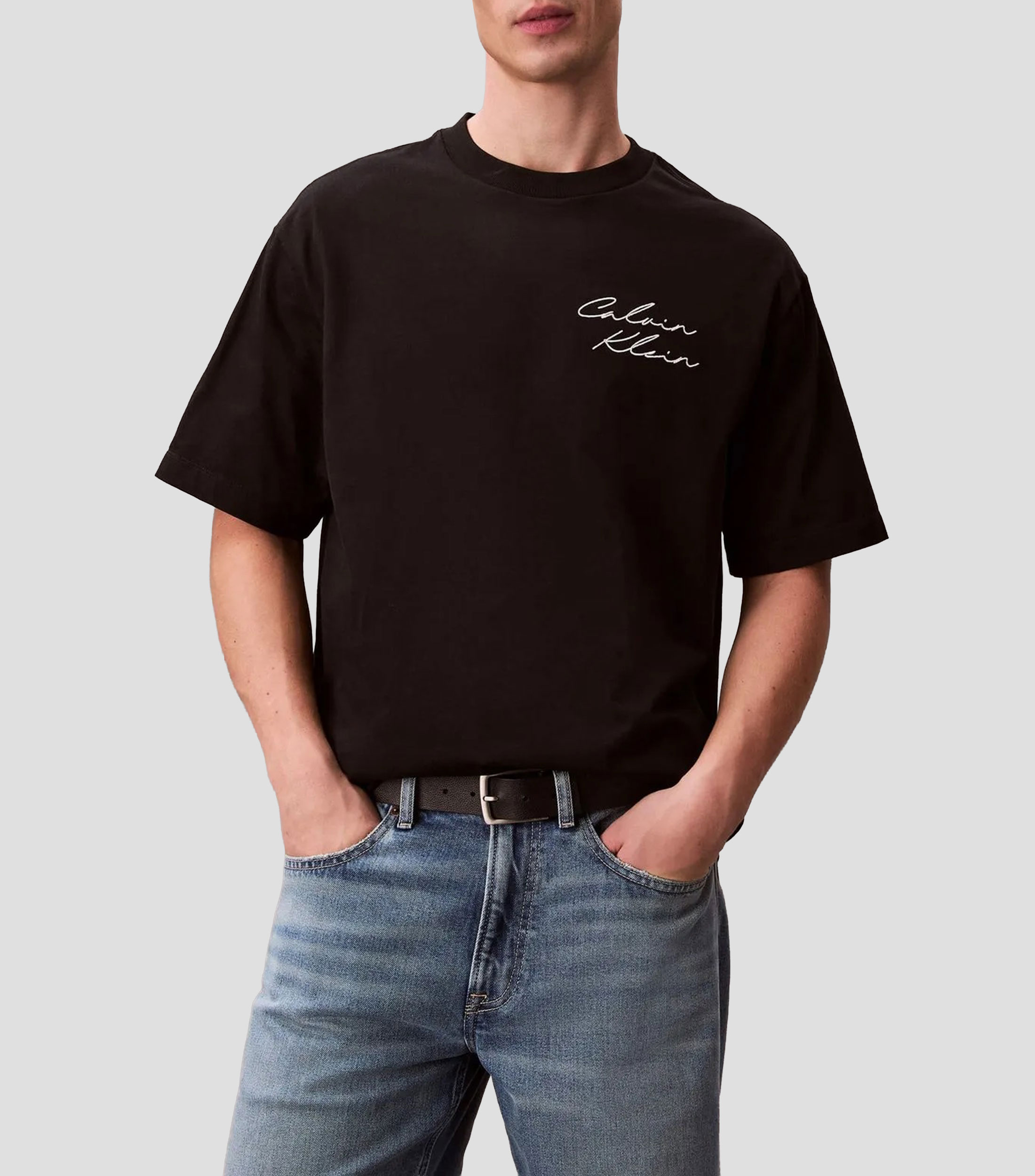 Playera cuello redondo manga corta estampada Hombre