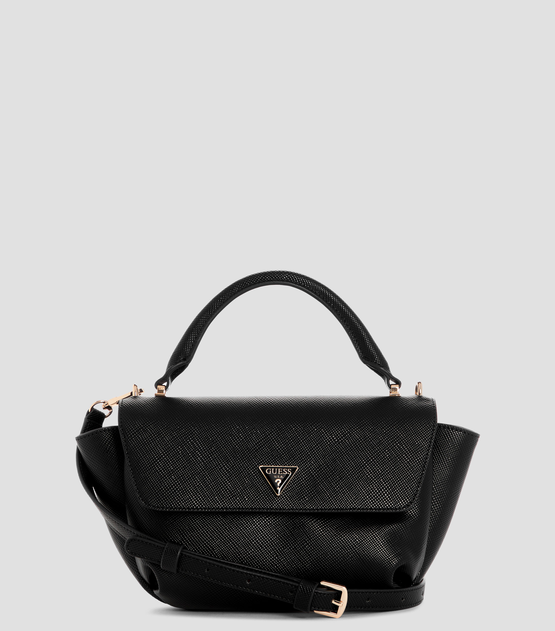Bolsa crossbody lisa con detalle texturizado Mujer