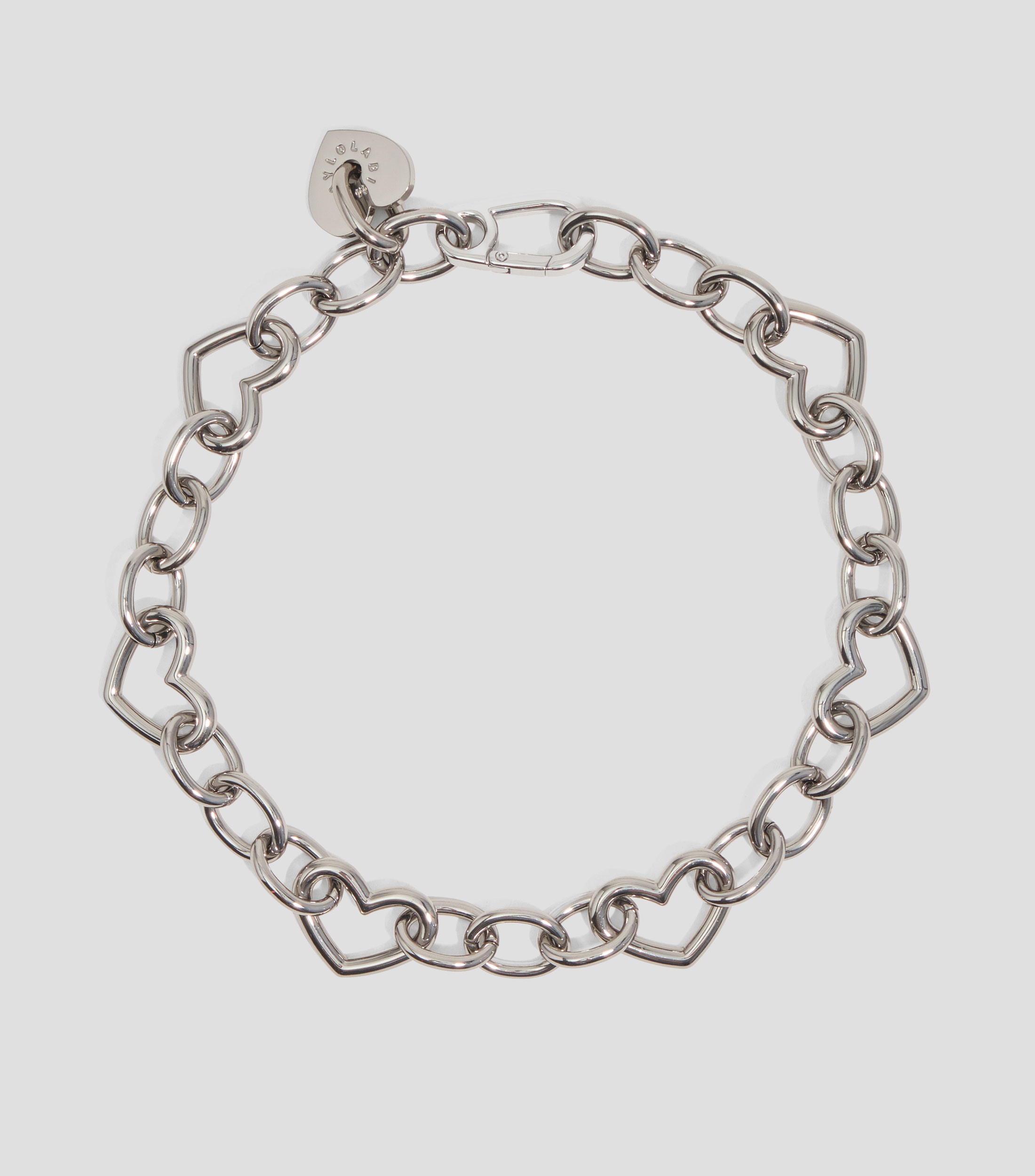 Collar cadena corazón plateado Mujer