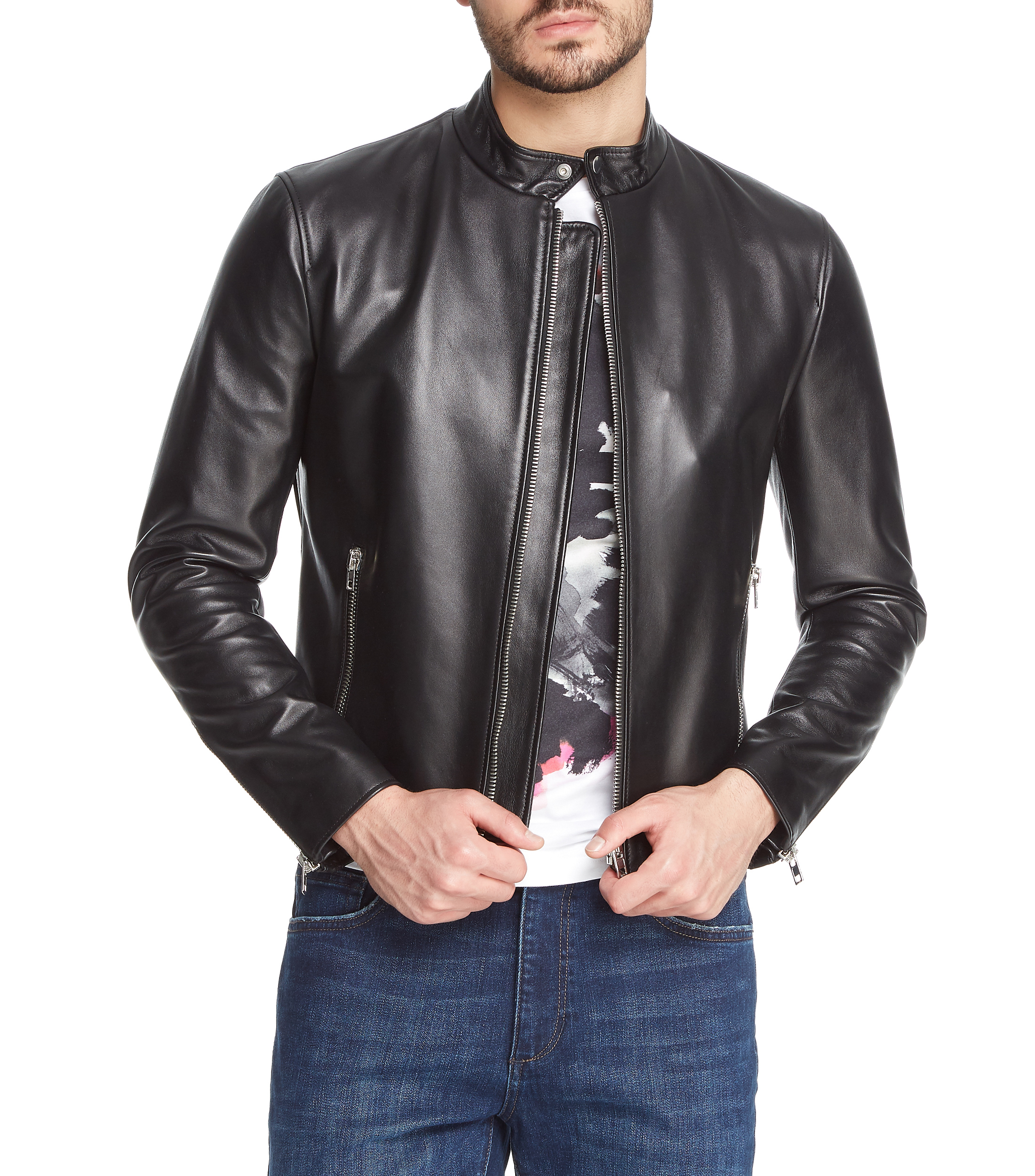 EPSILON Chamarra Biker de piel Hombre - El Palacio de Hierro