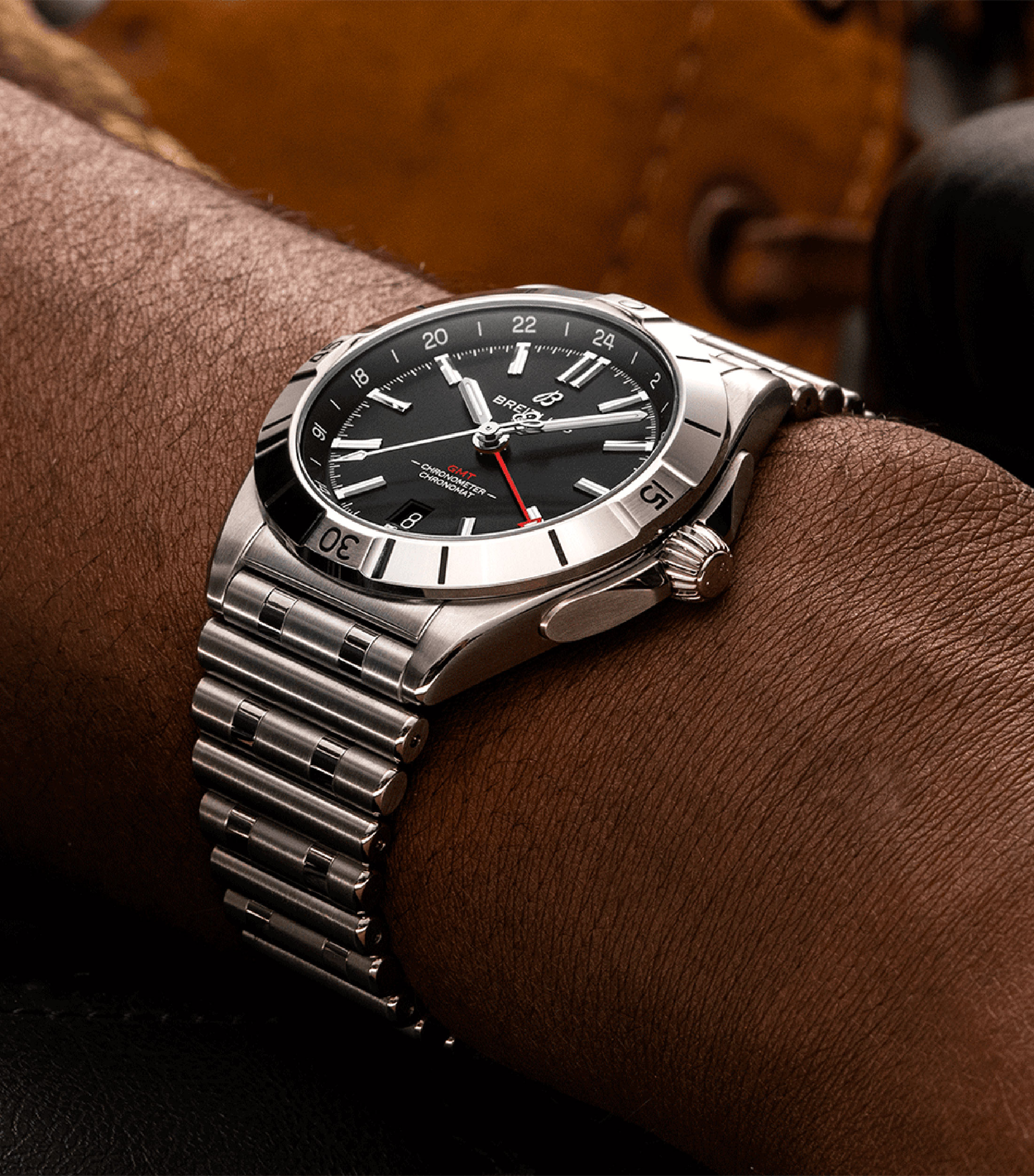 Reloj para Hombre Chronomat GMT casual plateado