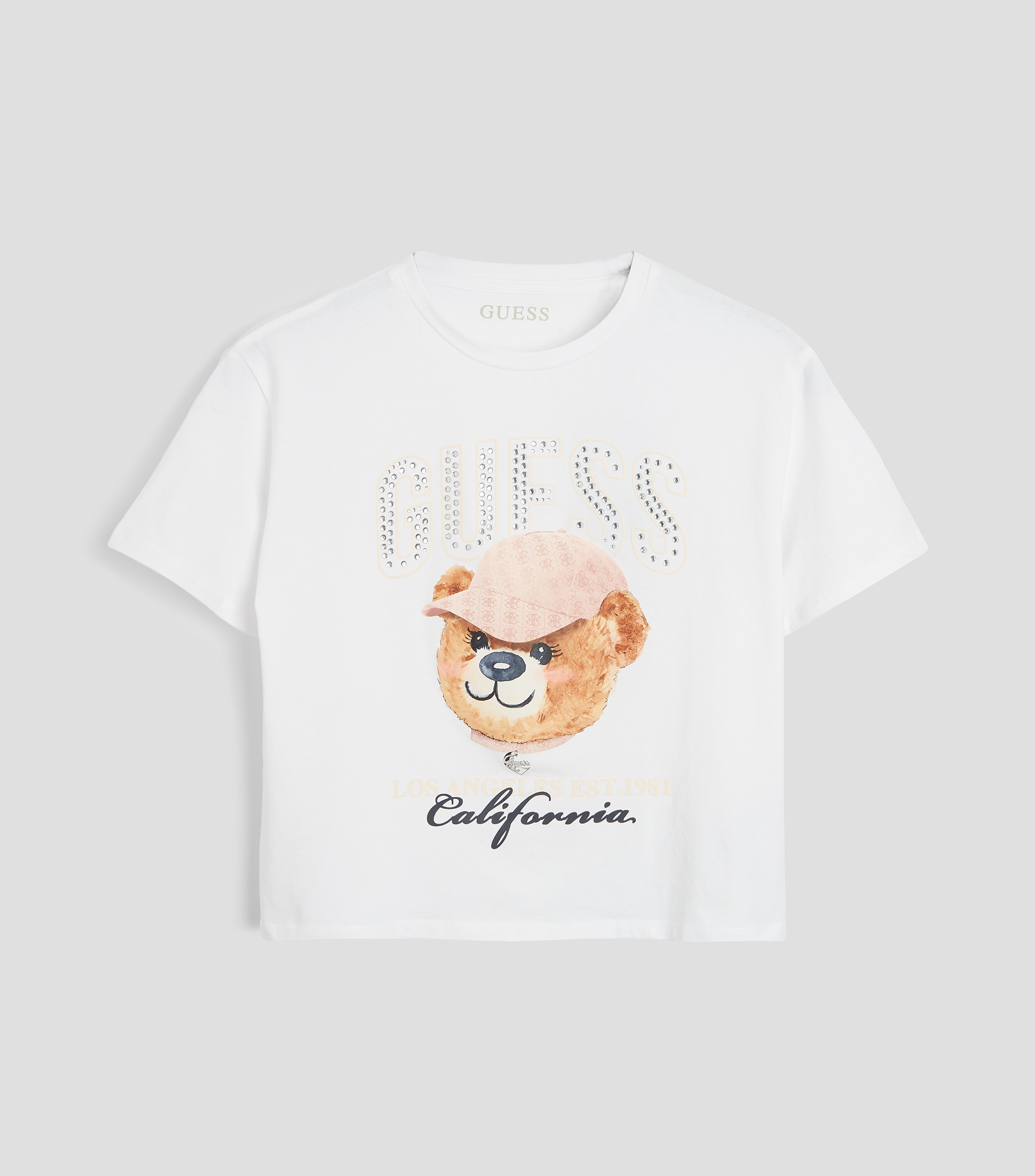 Playera cuello redondo manga corta estampada Niña