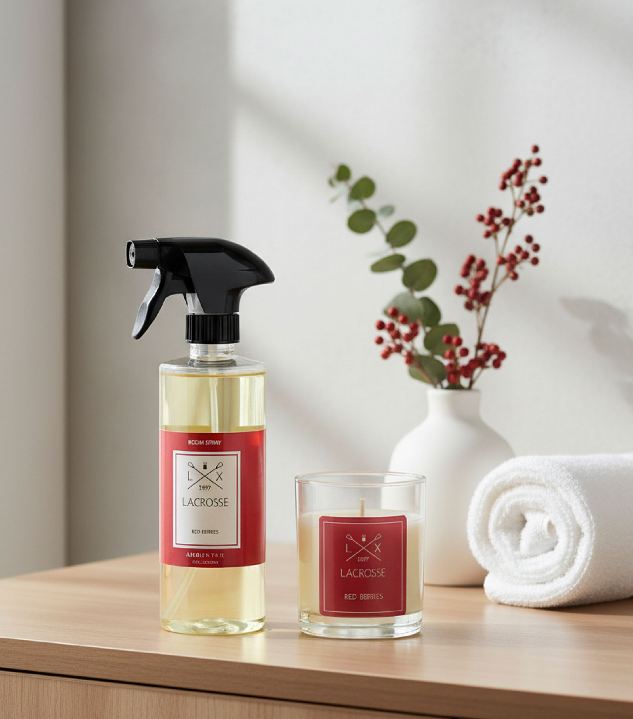 Set 2 piezas Room Spray y Vela Red Berries
