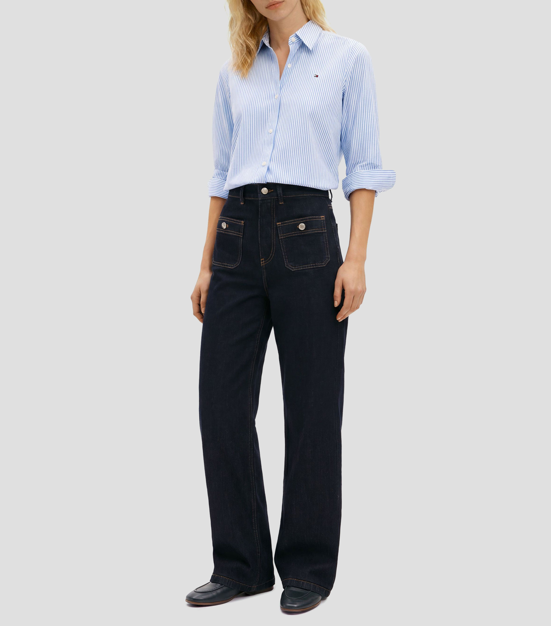 Camisa con rayas manga larga Mujer