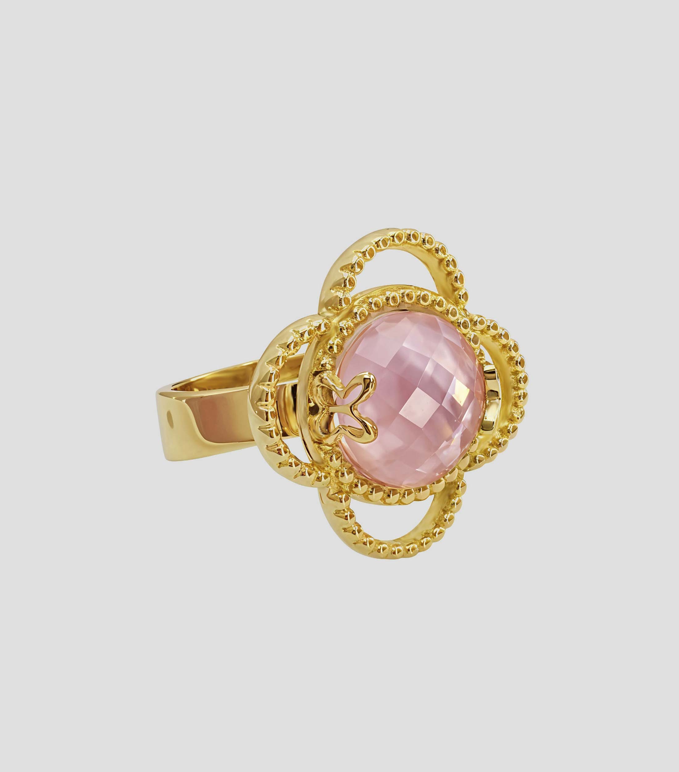 Anillo en Plata .925 Rose con Cristal Mop Mujer