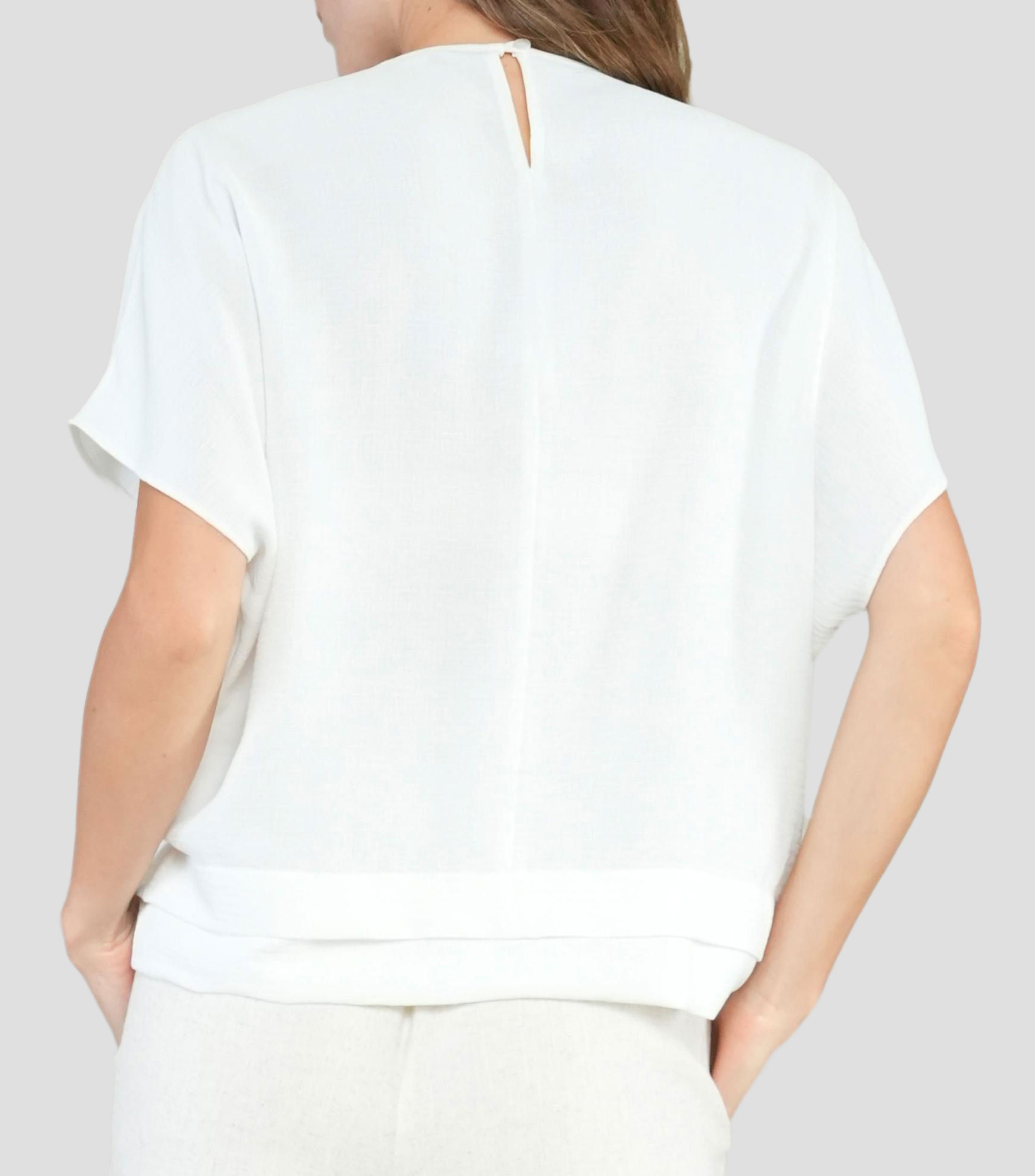 Blusa lisa manga corta Mujer
