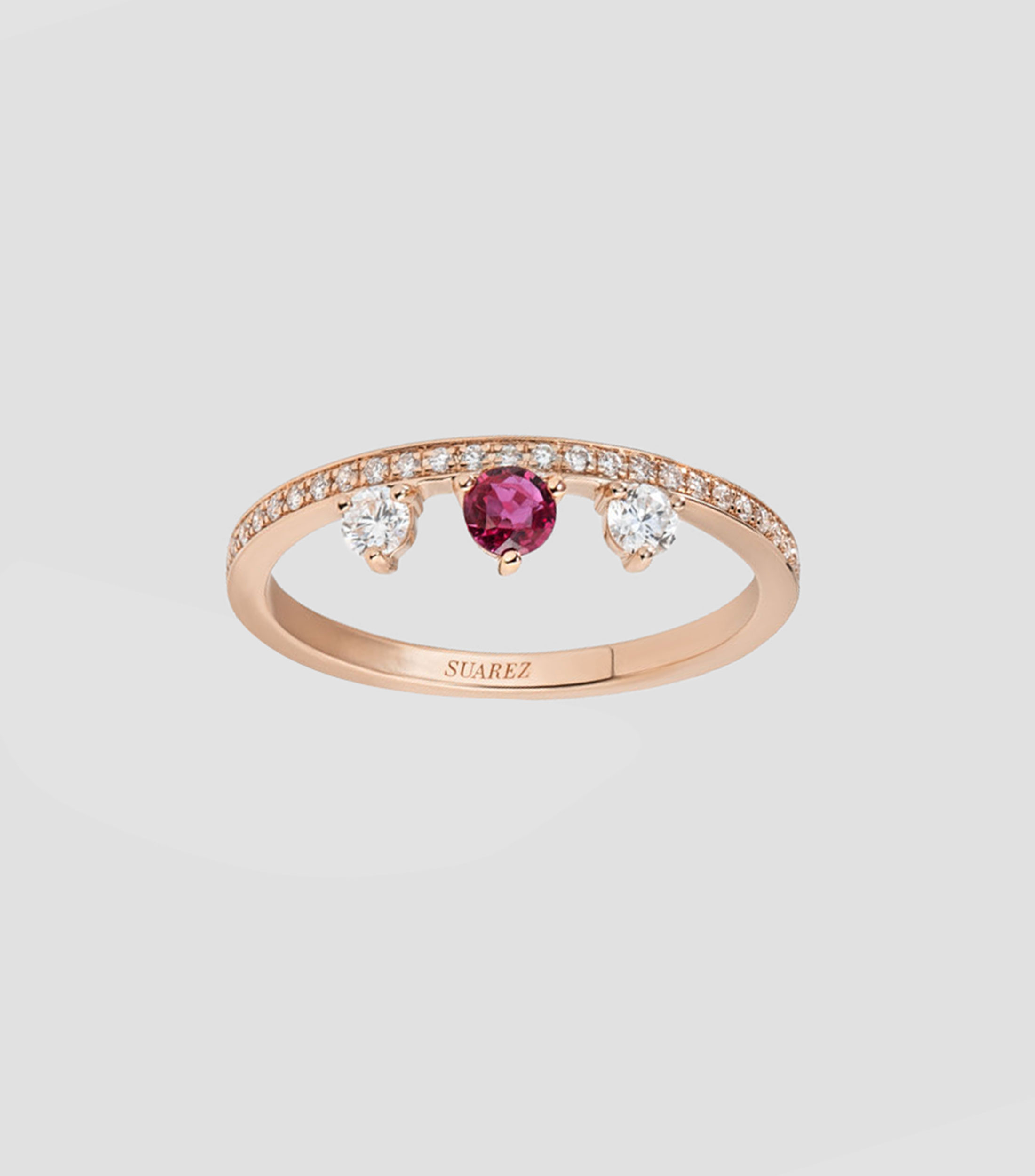 Anillo en Oro rosa de 18 Kilates Saiph con Rubi Mujer