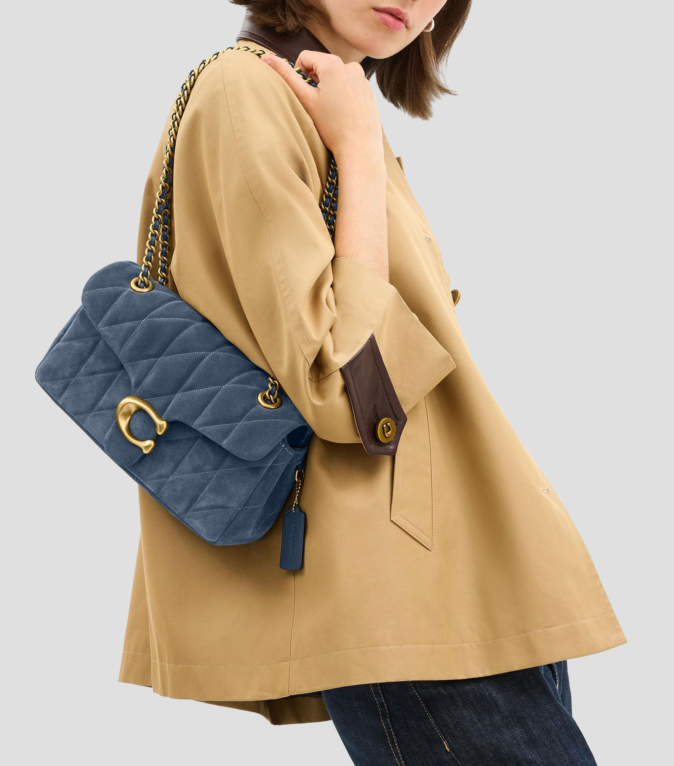 Bolsa shoulder en piel con diseño fantasía capitoneado Tabby Mujer