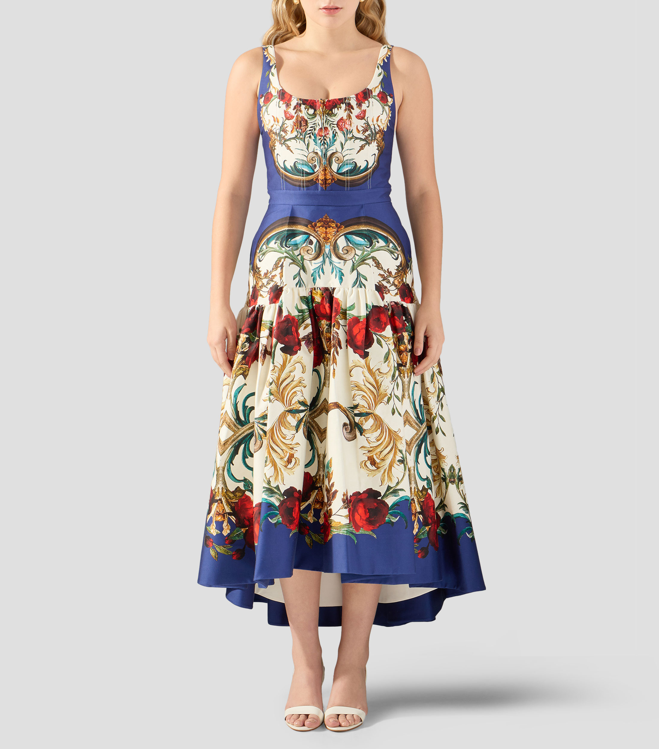 Vestido largo estampado Mujer
