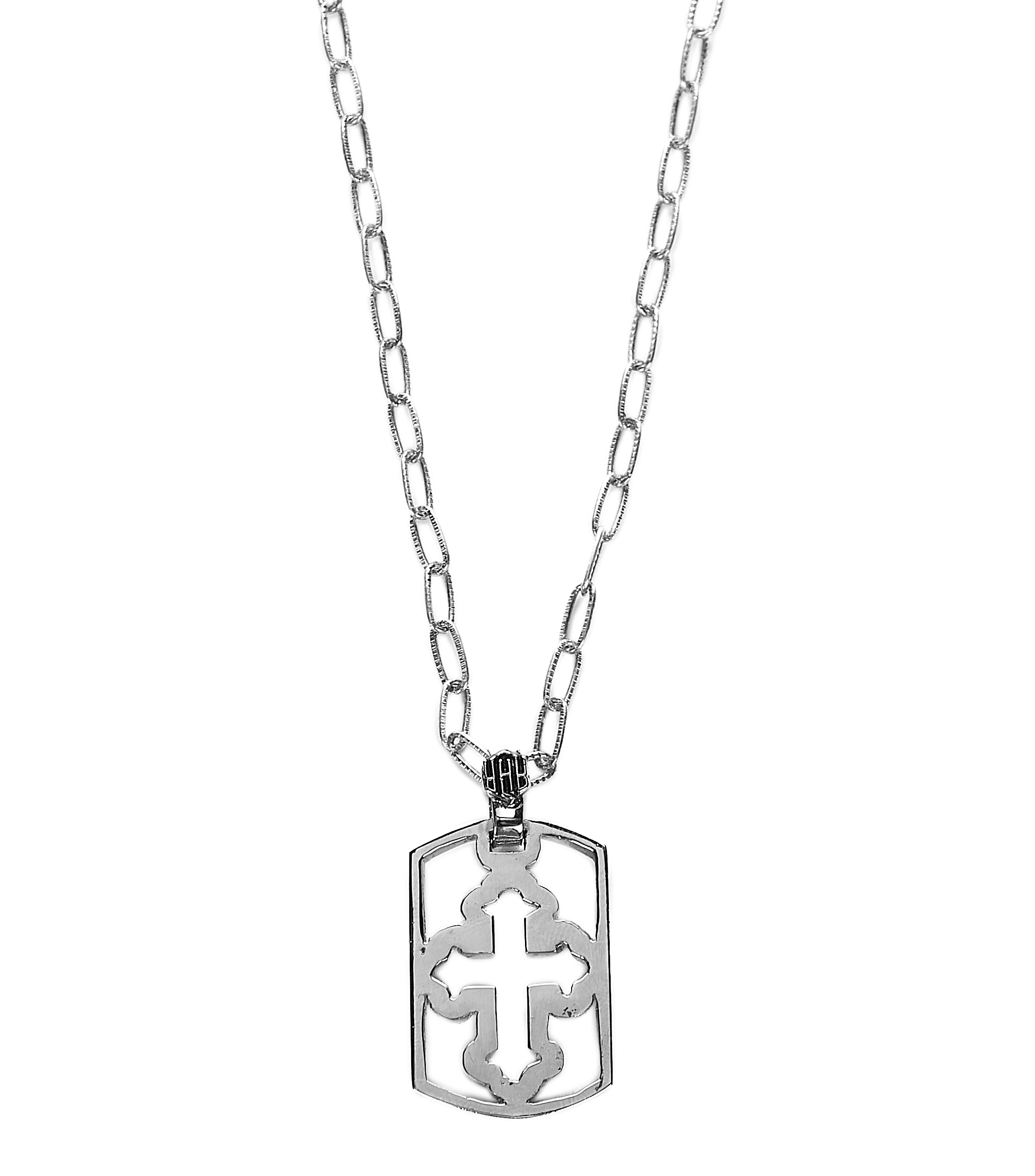 Dije de cruz con cadena en Plata .925 Hombre