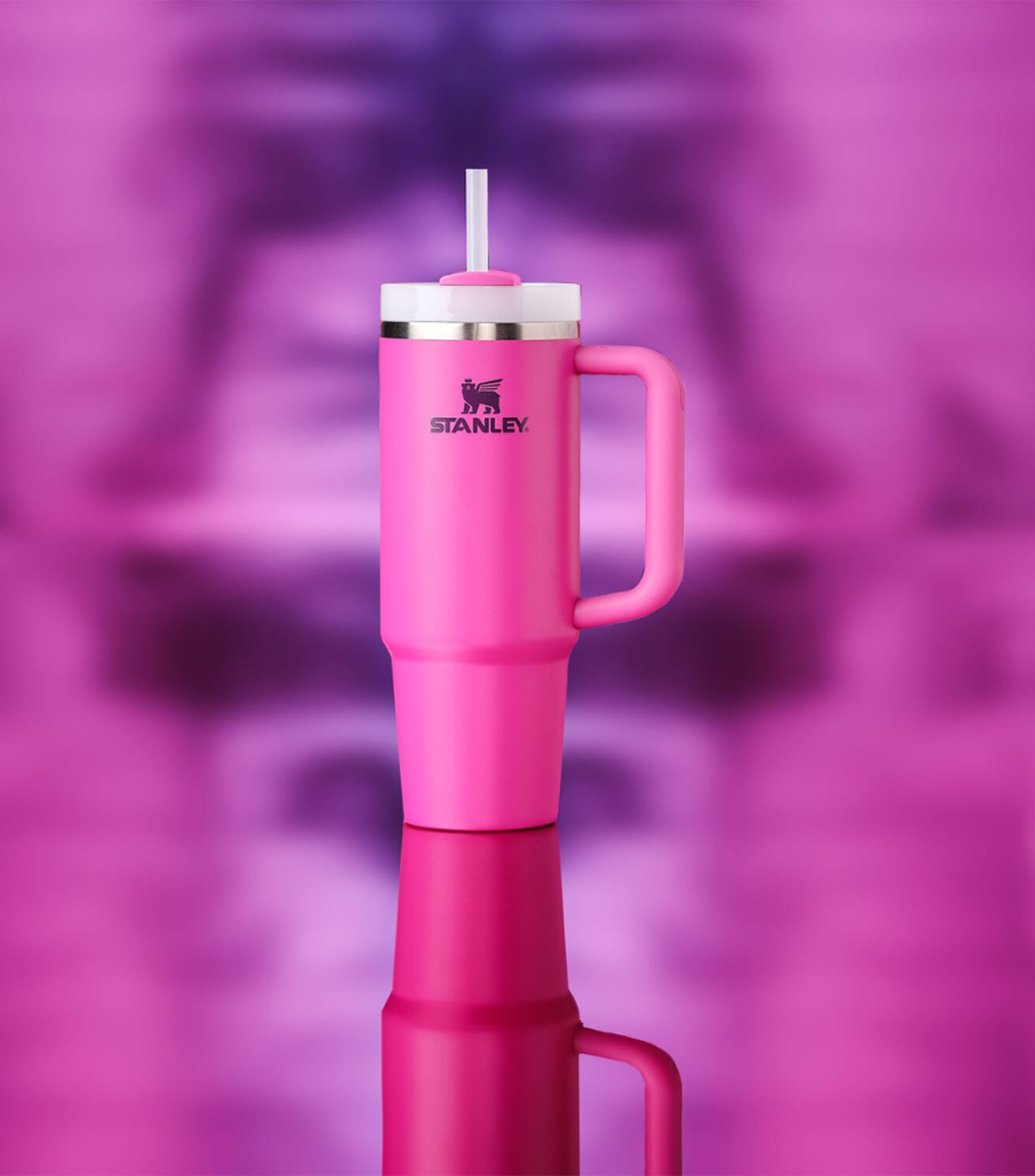 Termo Stanley Quencher Fucsia Acero Inoxidable con Popote, 887 ml
