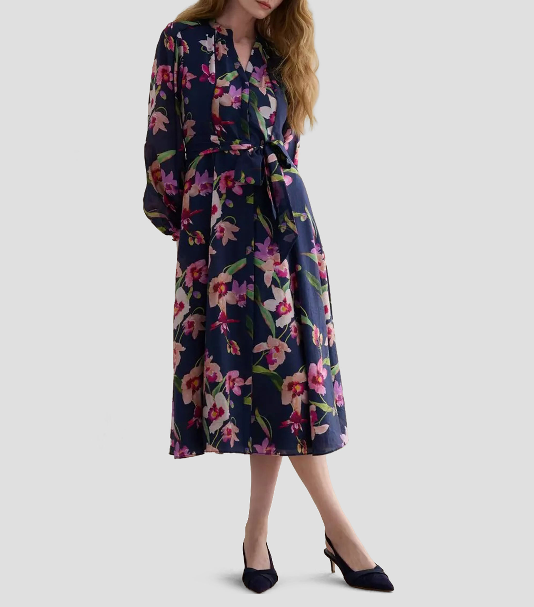 Vestido Casual Midi manga larga estampado Pippa Mujer