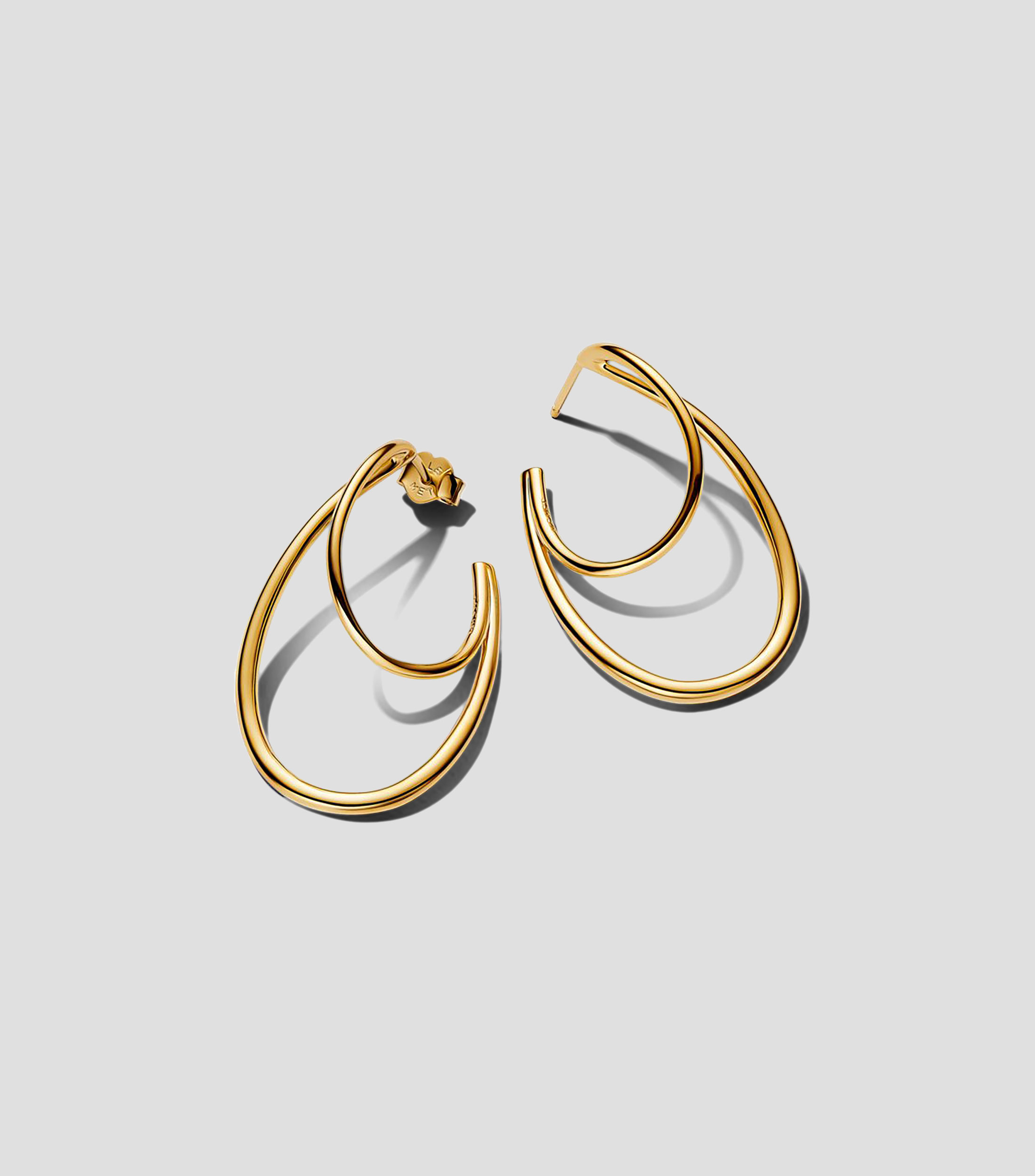 Aretes de Aro Doble en plata Mujer