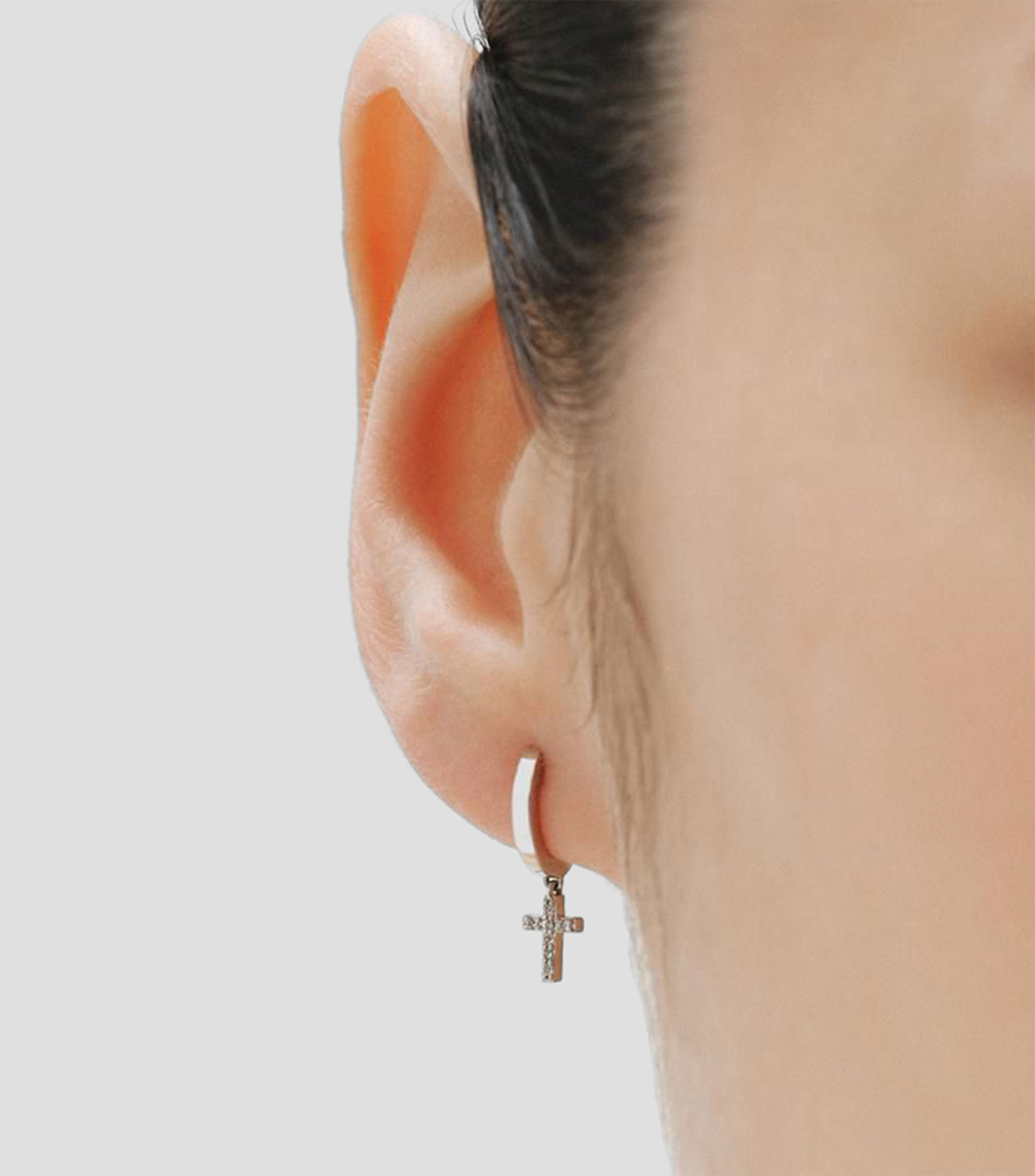 Pendientes en Plata .925 Cruz Mujer
