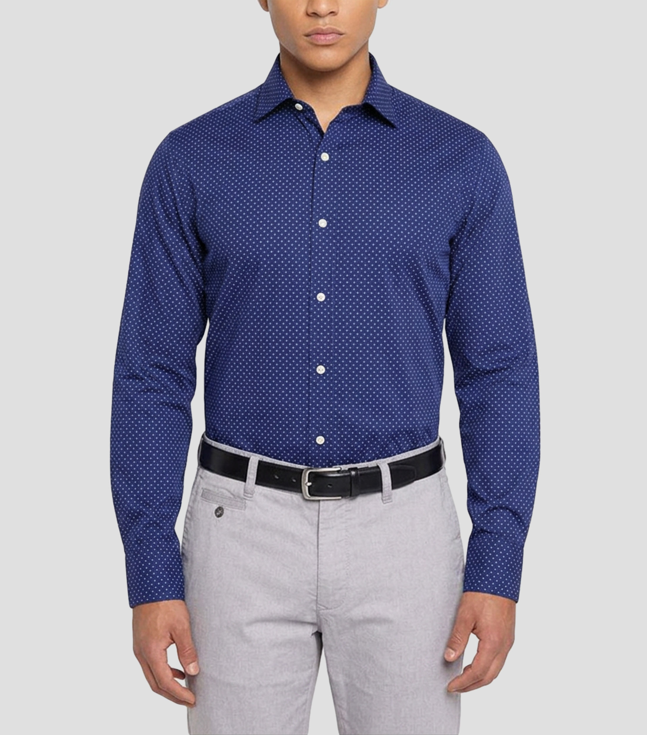Camisa estampada manga larga Hombre