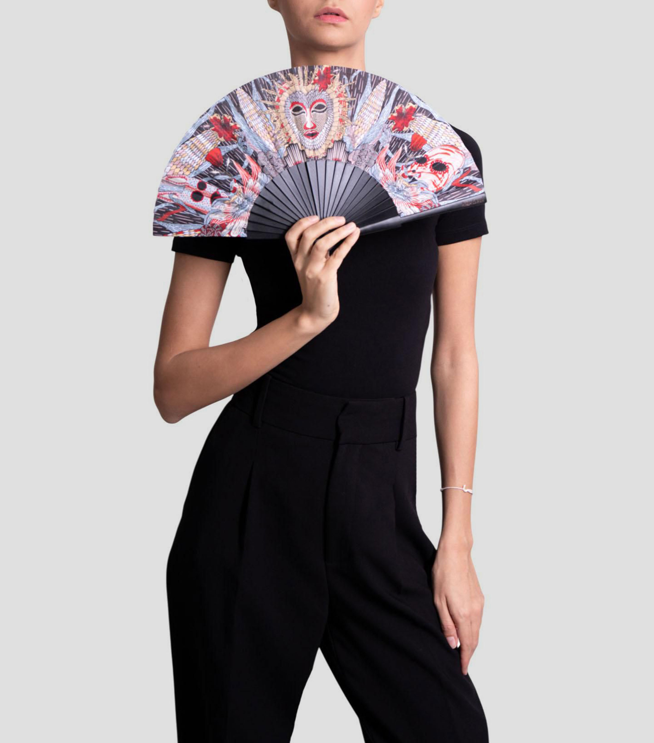 Abanico negro Máscaras Mujer