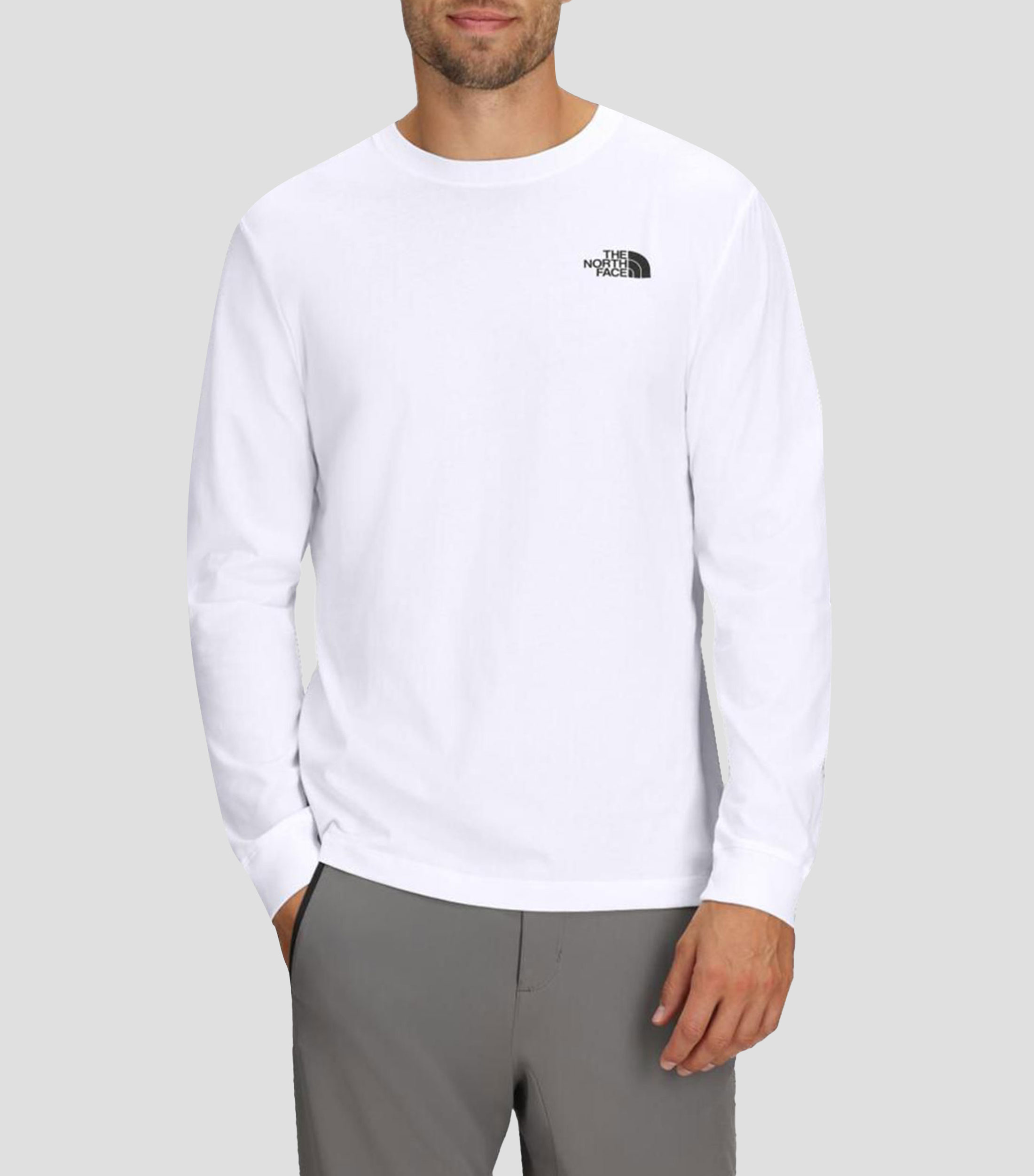 Playera cuello redondo manga larga estampada Hombre