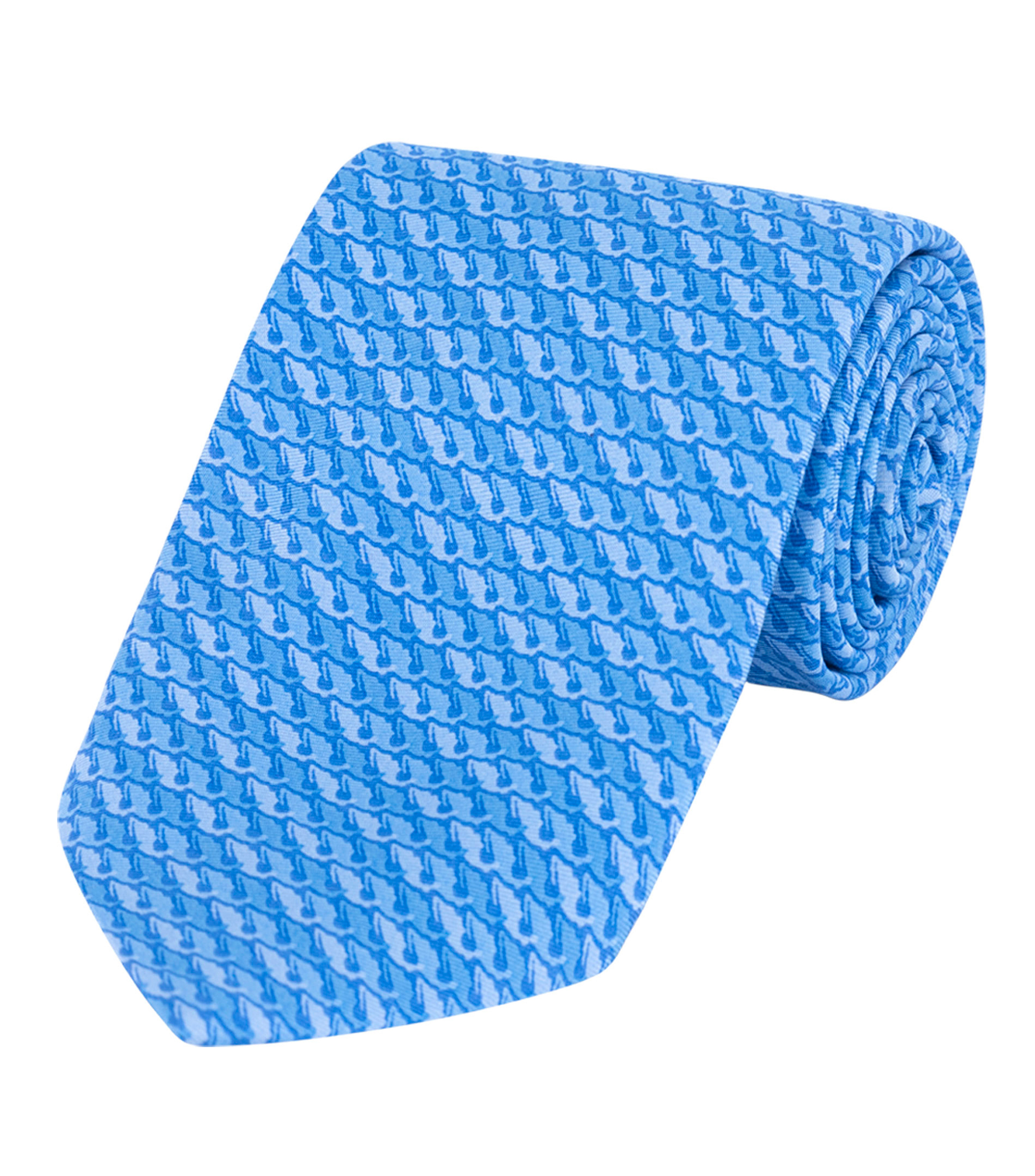Corbata ancha de seda azul