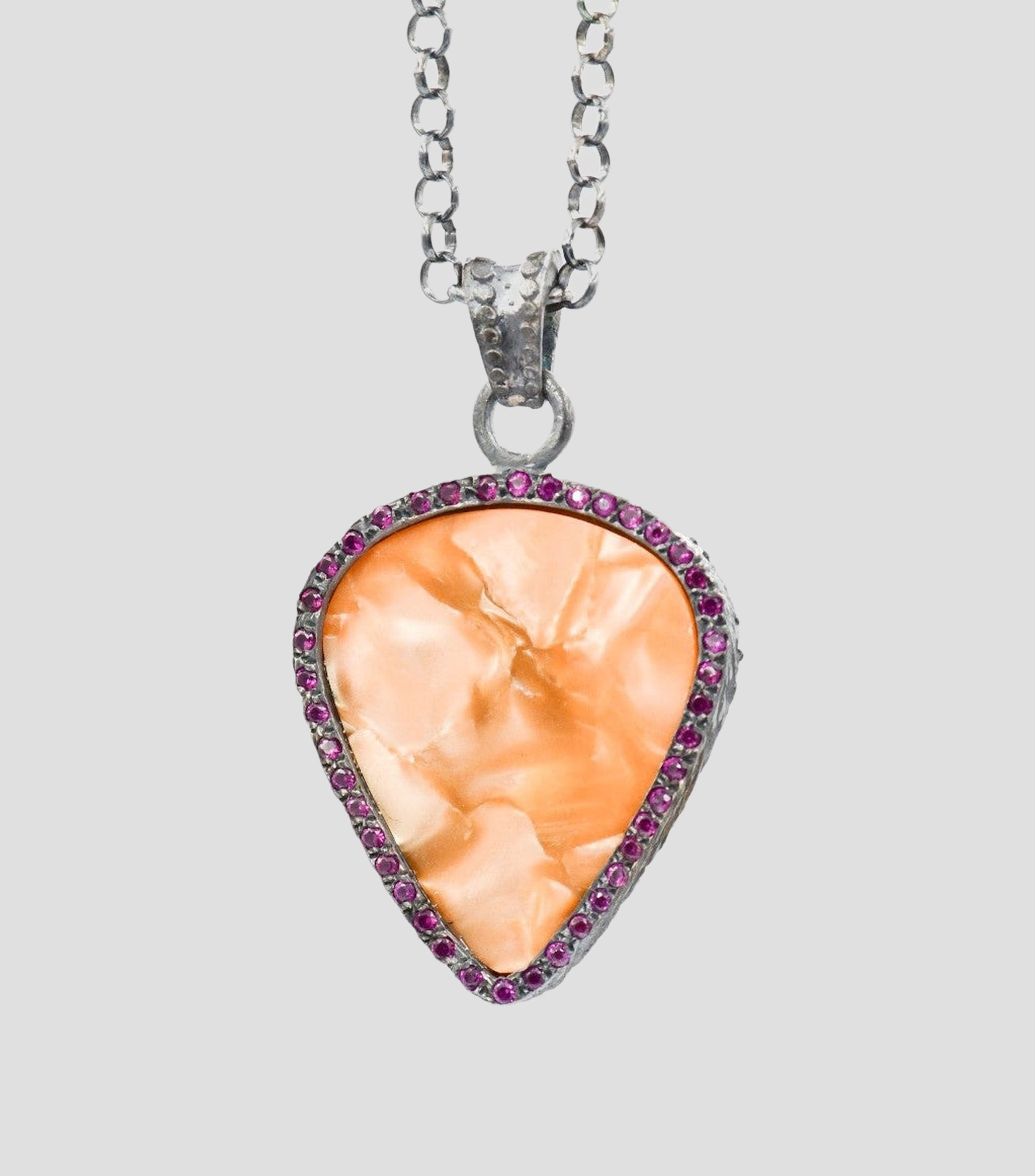 Dije en plata .925 Guitar Pick con zirconias Hombre