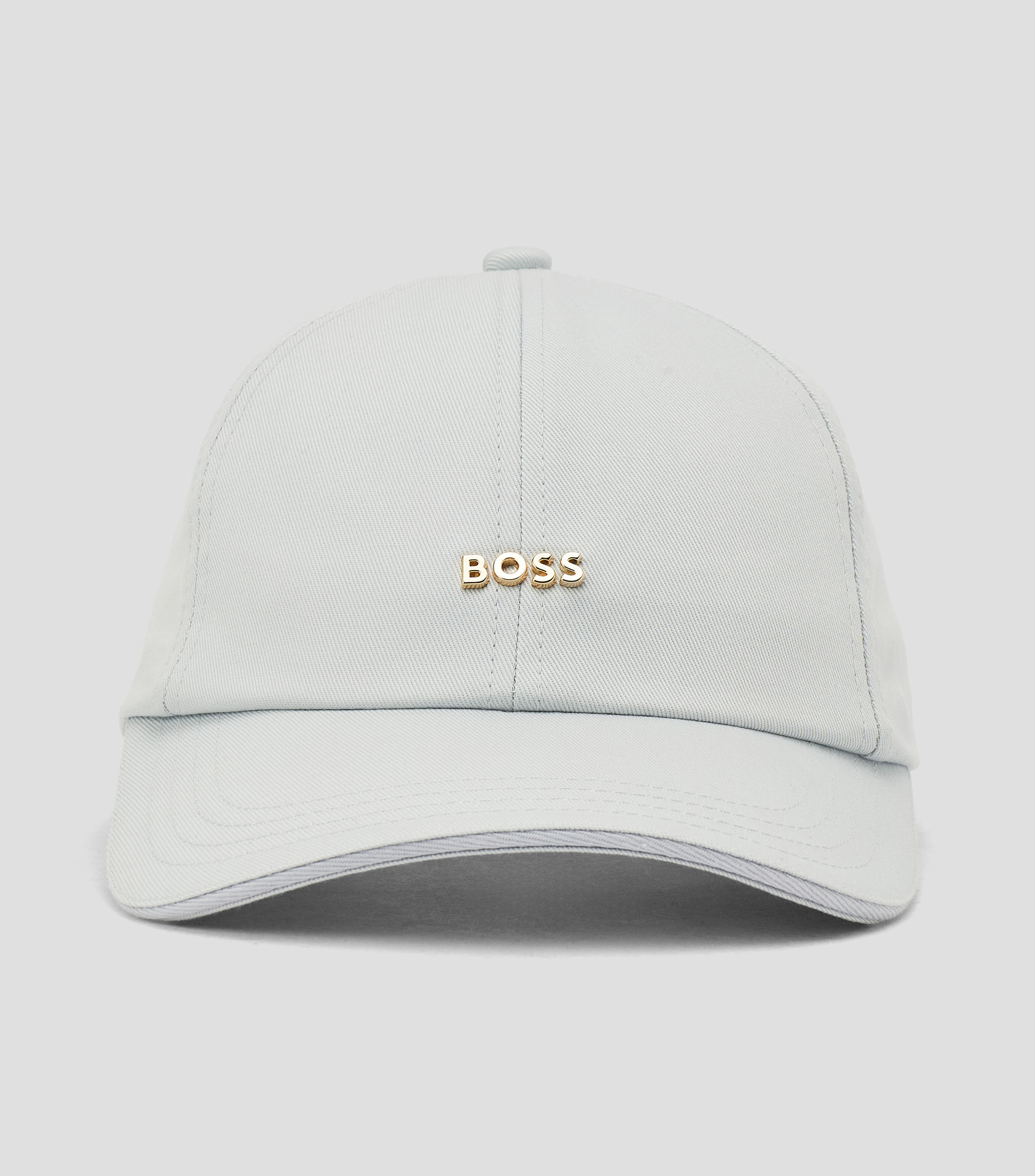 Gorra de sarga de algodón con logo metálico Mujer
