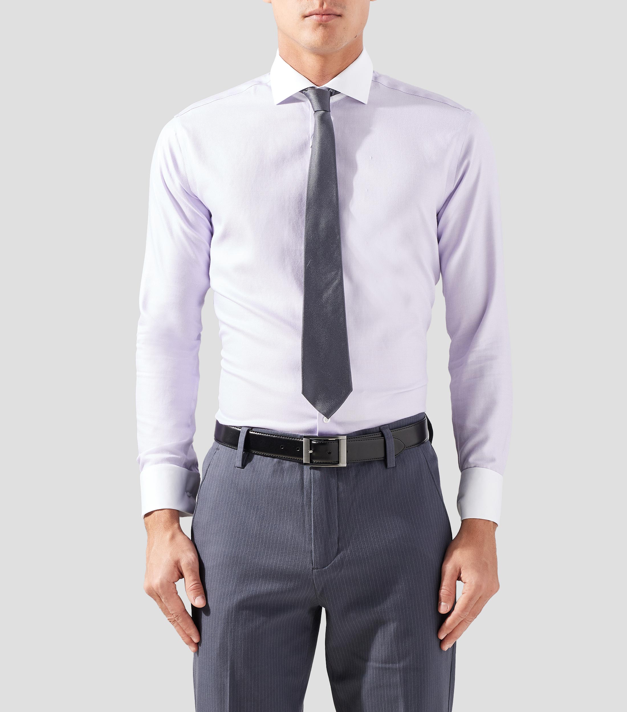 Camisa de vestir microdiseño manga larga Hombre