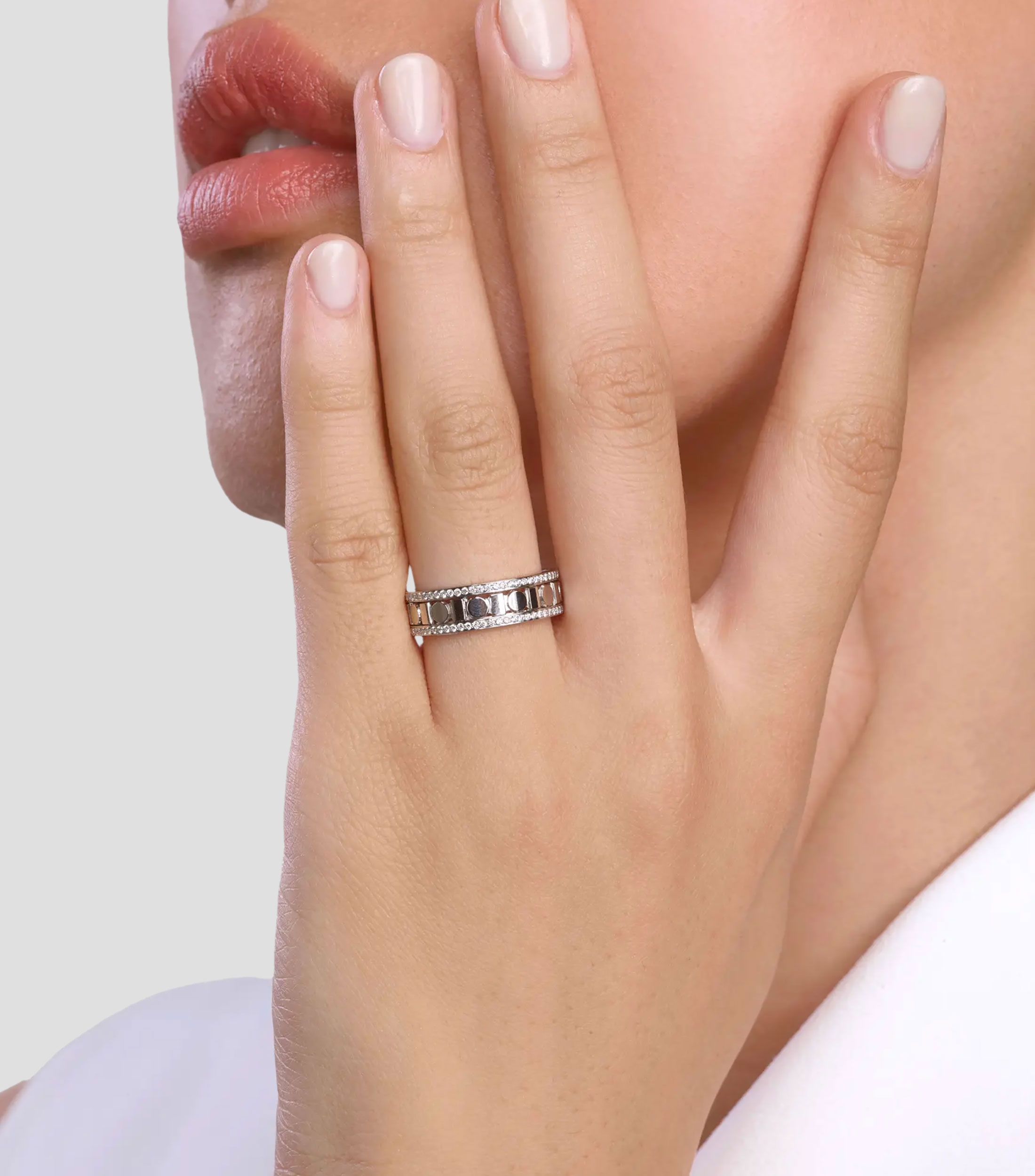 Anillo en oro blanco de 18 kilates Belle Epoque Reel con diamantes Mujer