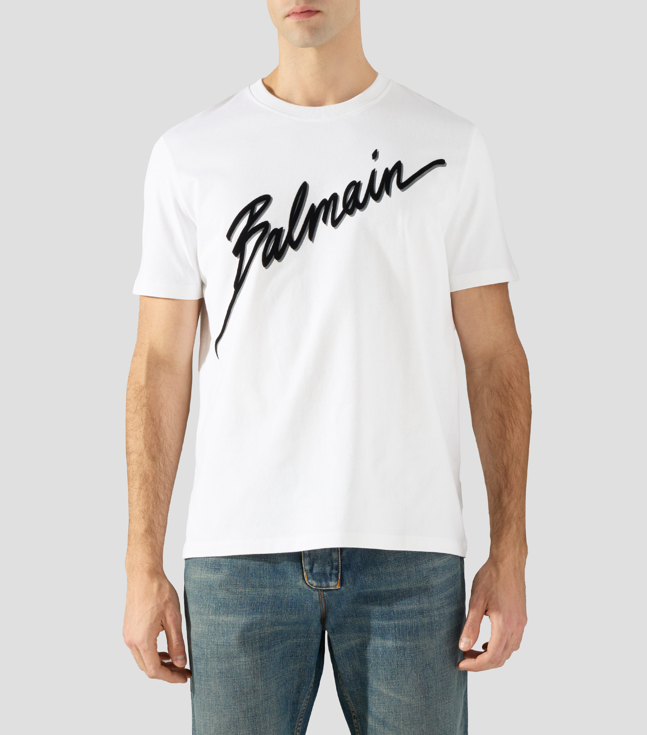 Playera de cuello redondo con manga corta estampada Hombre