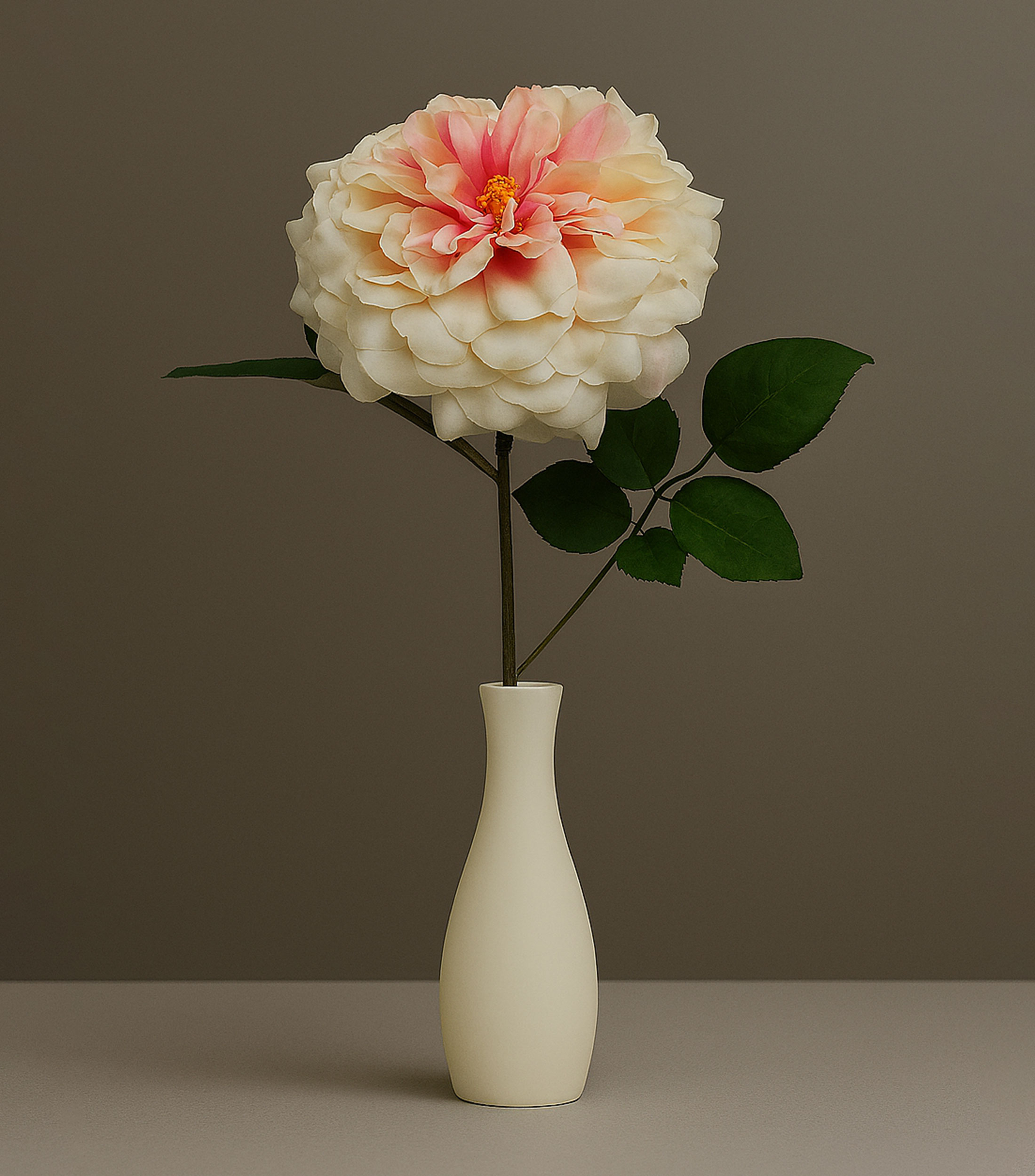 Flor decorativa ivory rosa, Artificial