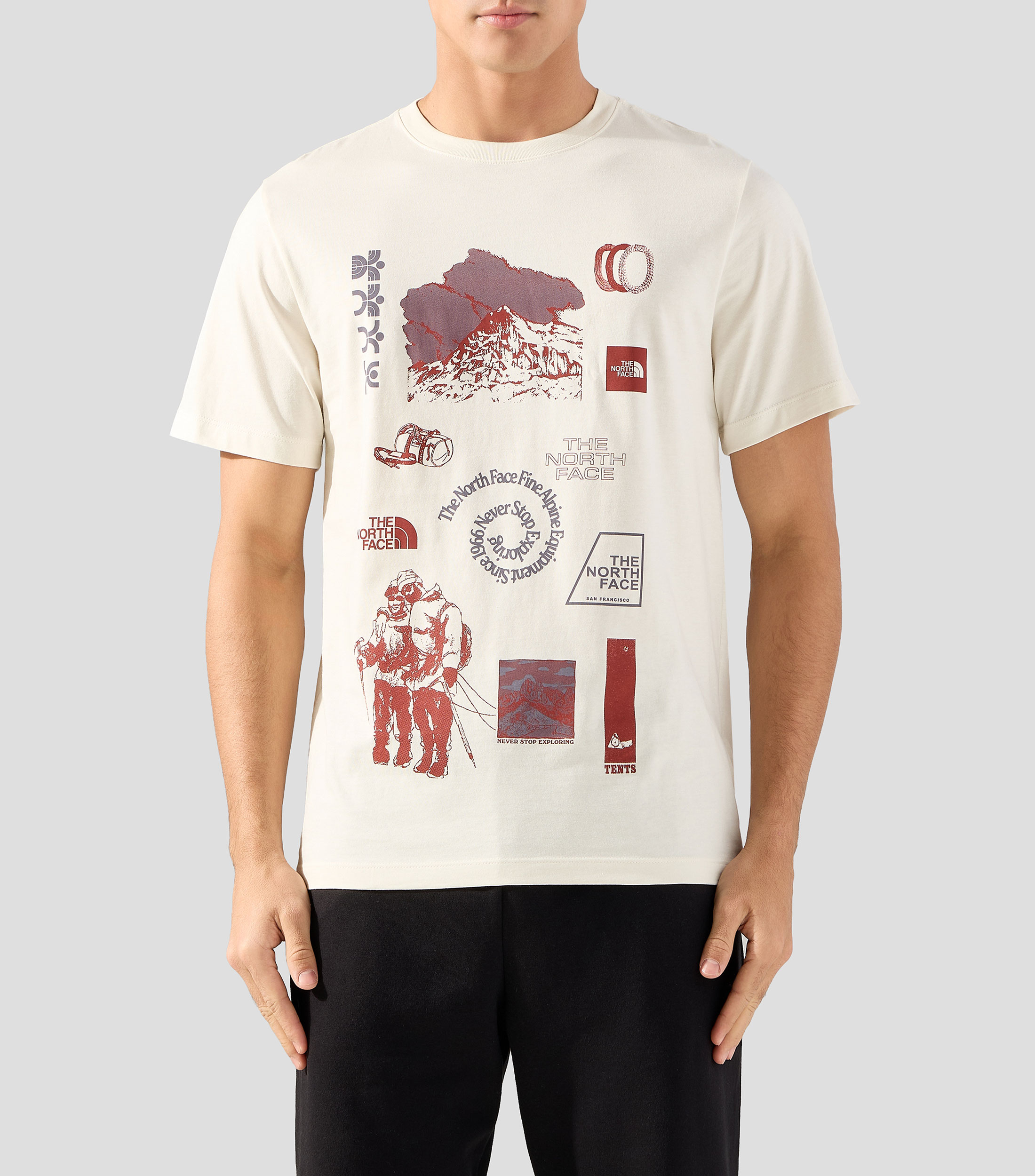 Playera cuello redondo manga corta estampada Hombre