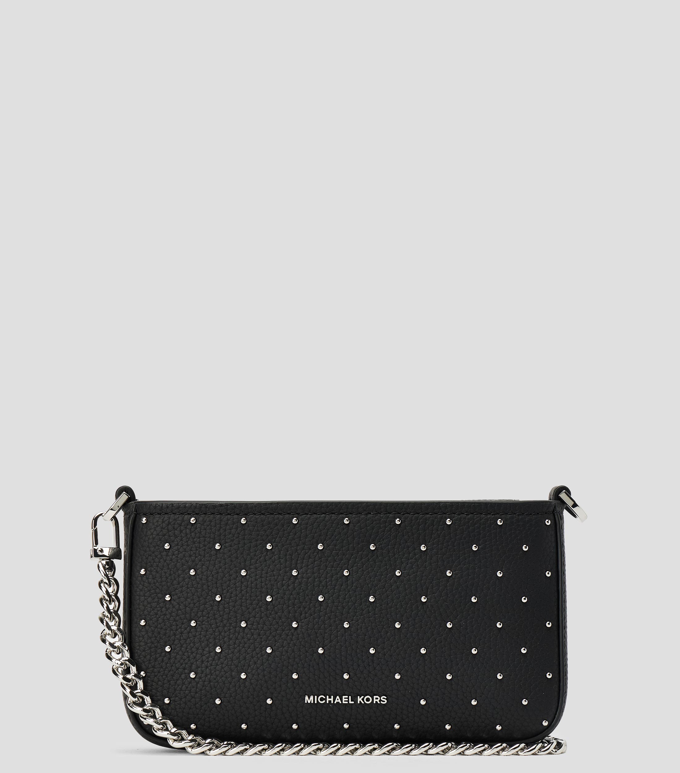 Bolsa crossbody Pouchette en piel con remaches Mujer