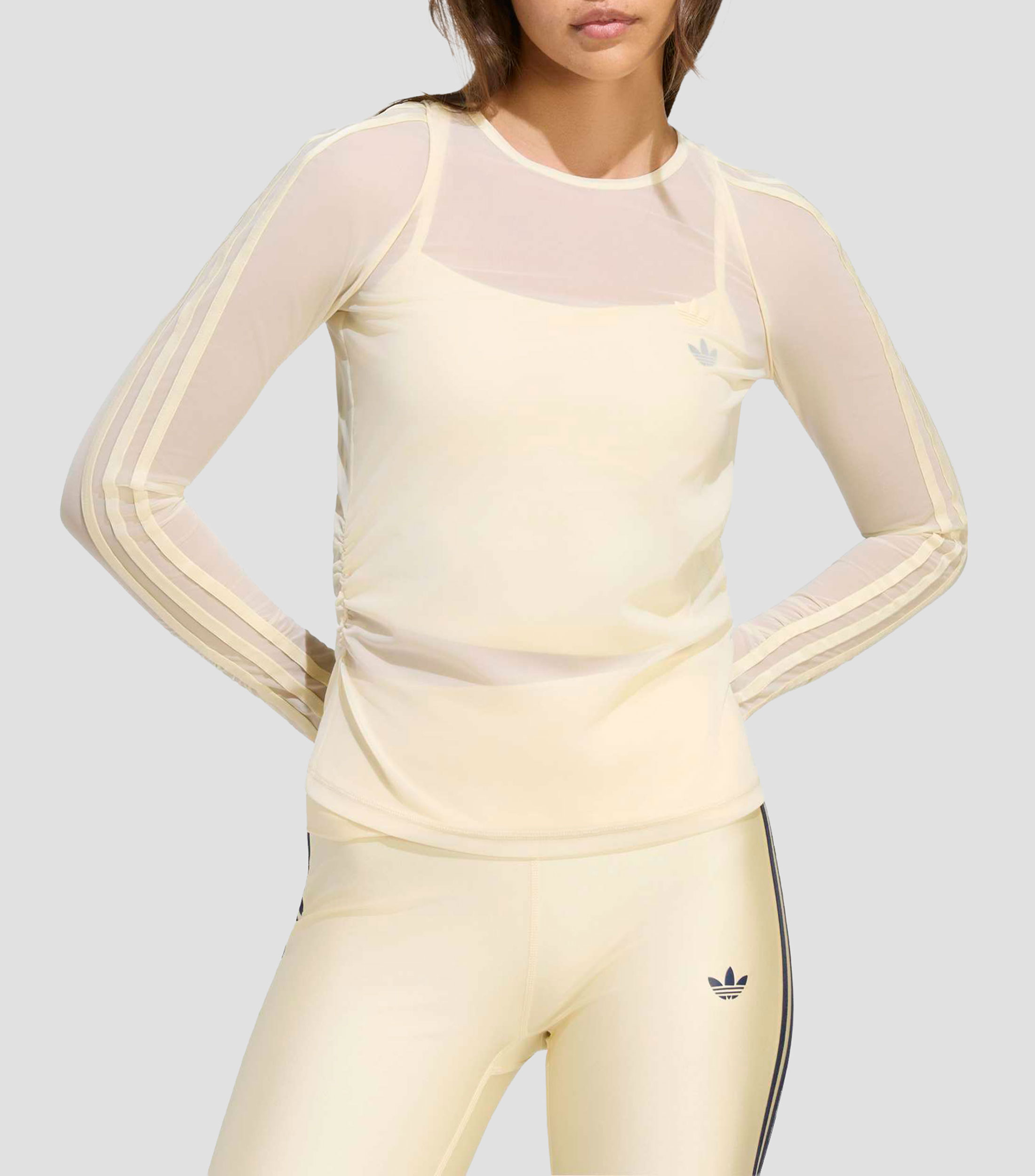 Playera para entrenamiento cuello redondo manga larga lisa Mujer