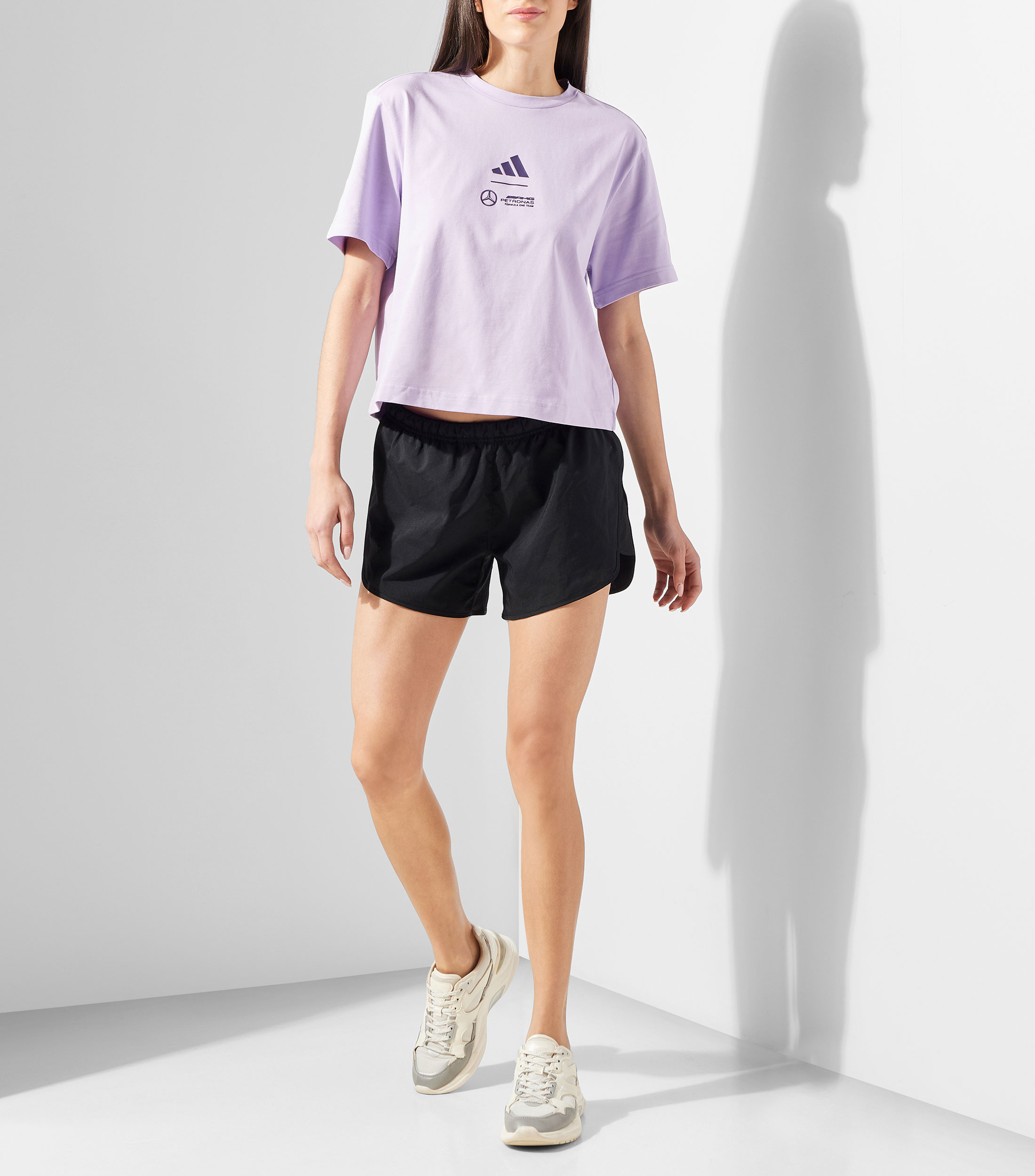 Playera cuello redondo manga corta estampada Mujer