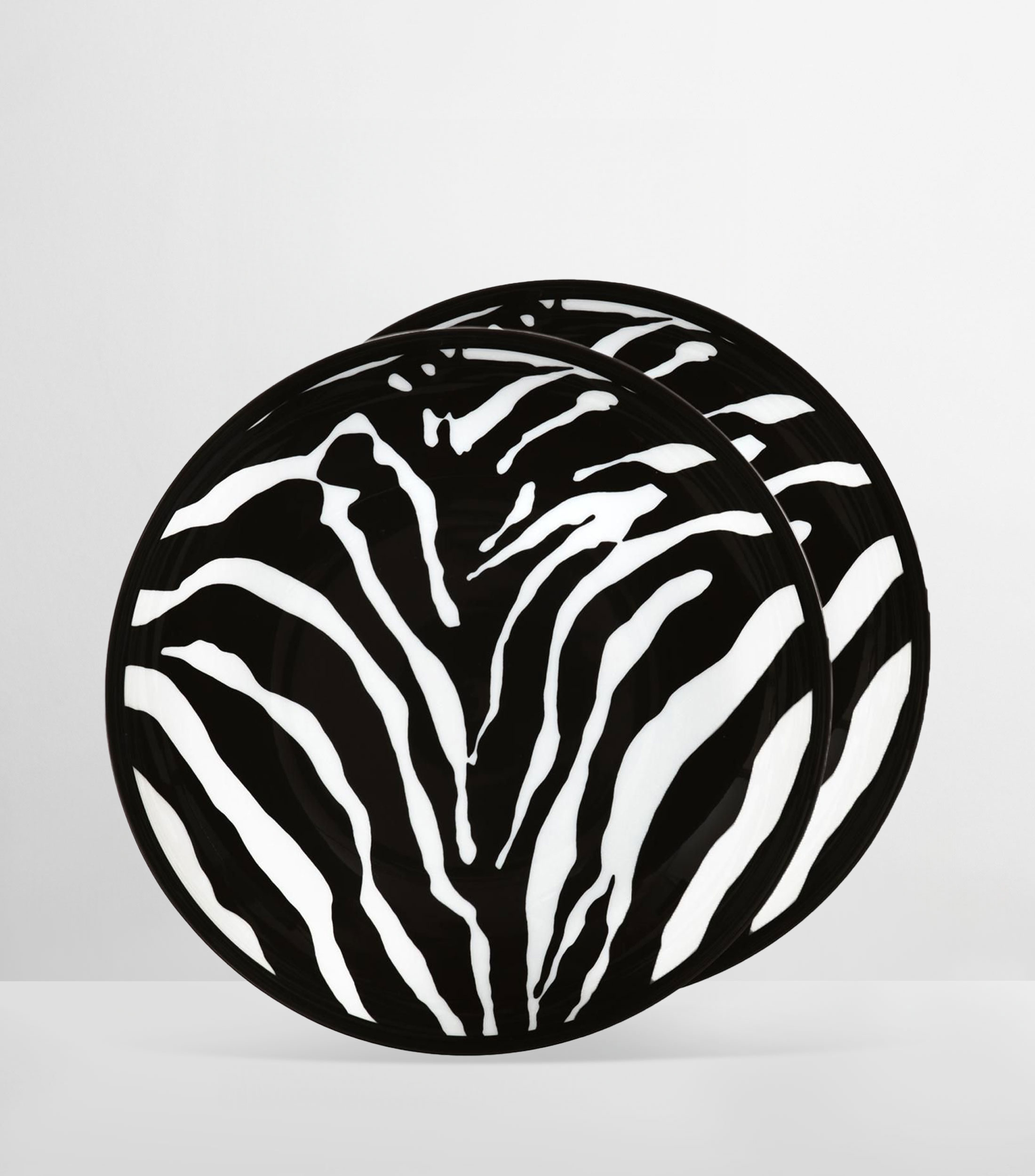 Set 2 platos para fruta Zebra de porcelana