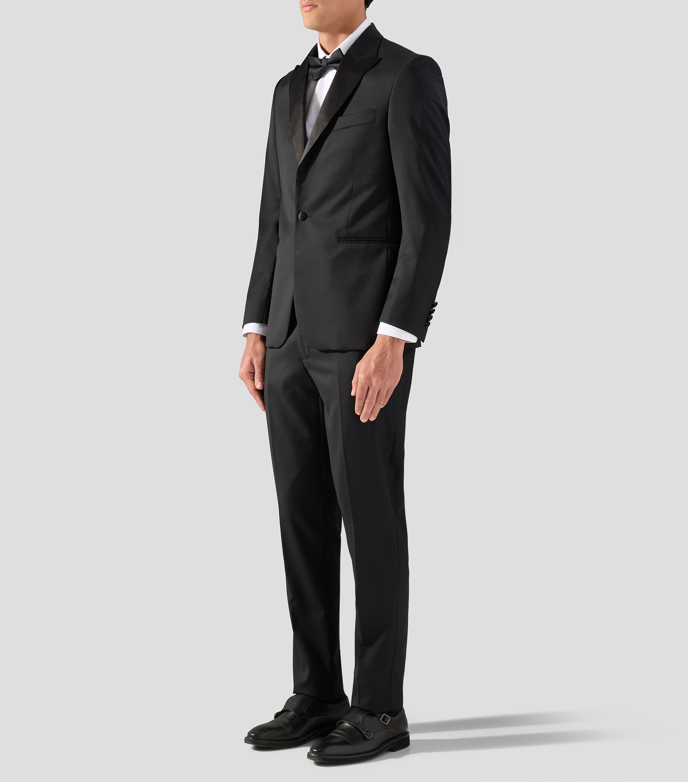 Smoking de lana corte regular liso Hombre