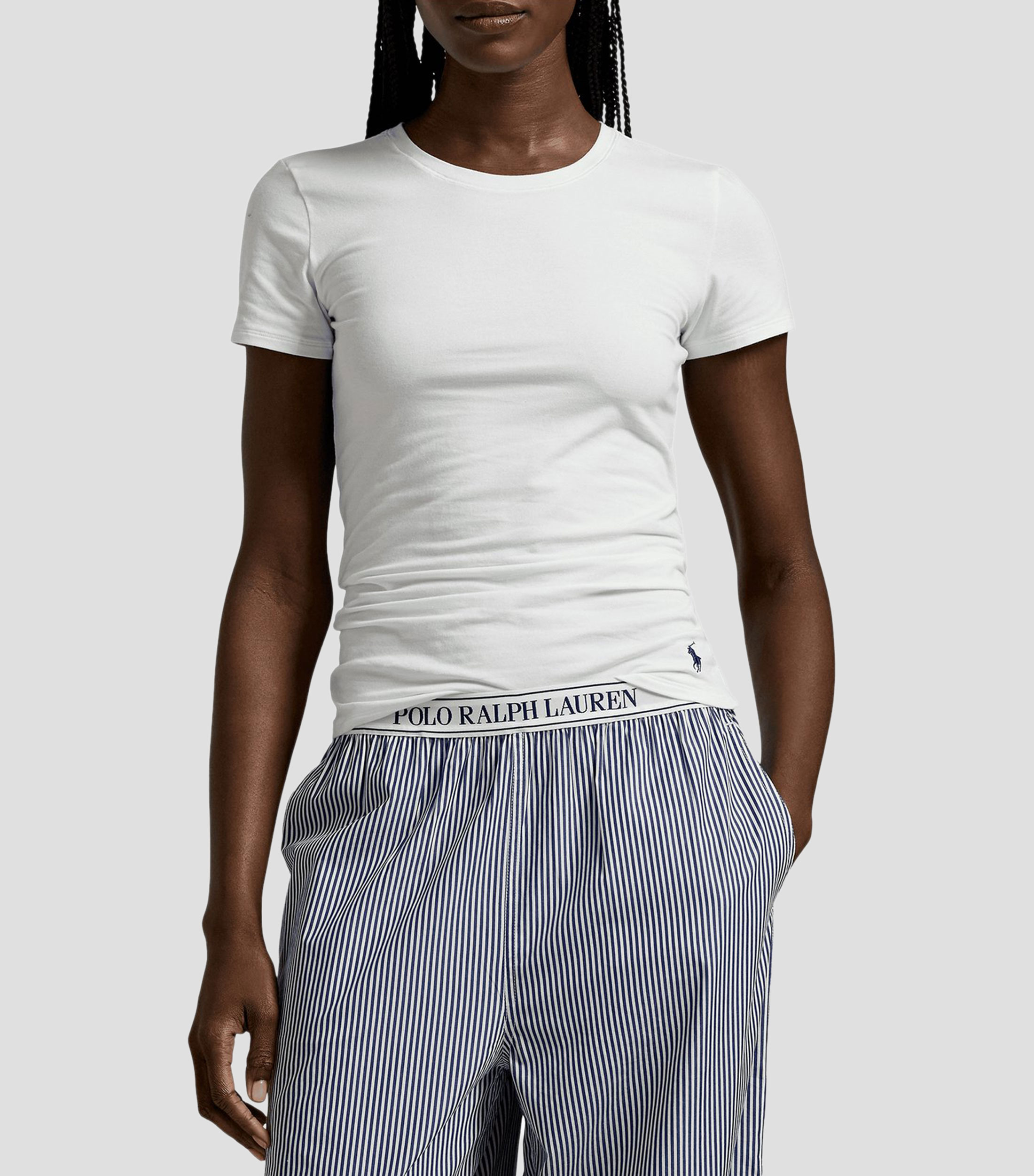 Playera pijama cuello redondo manga corta lisa Mujer