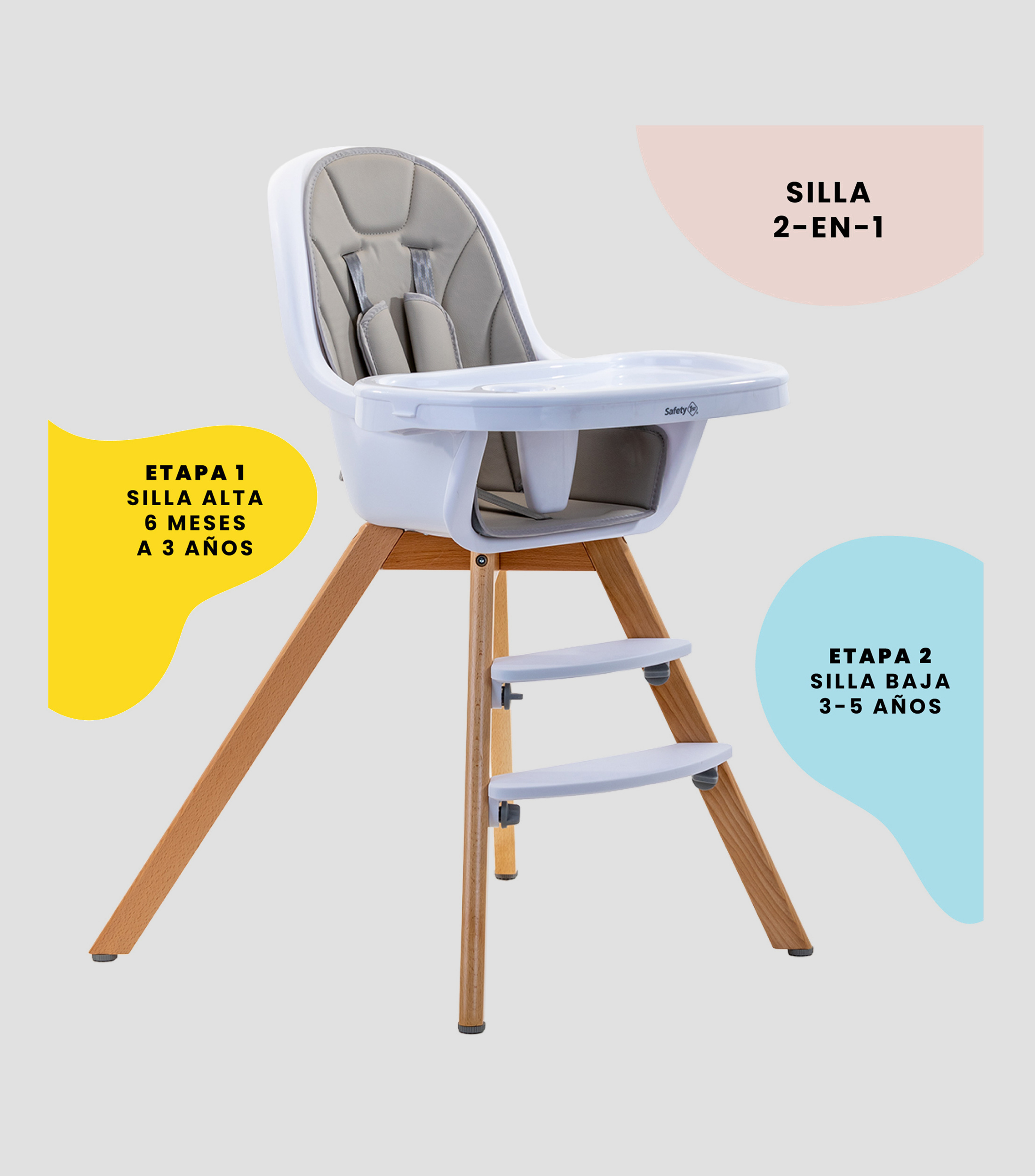 Silla Alta Nordic Gris