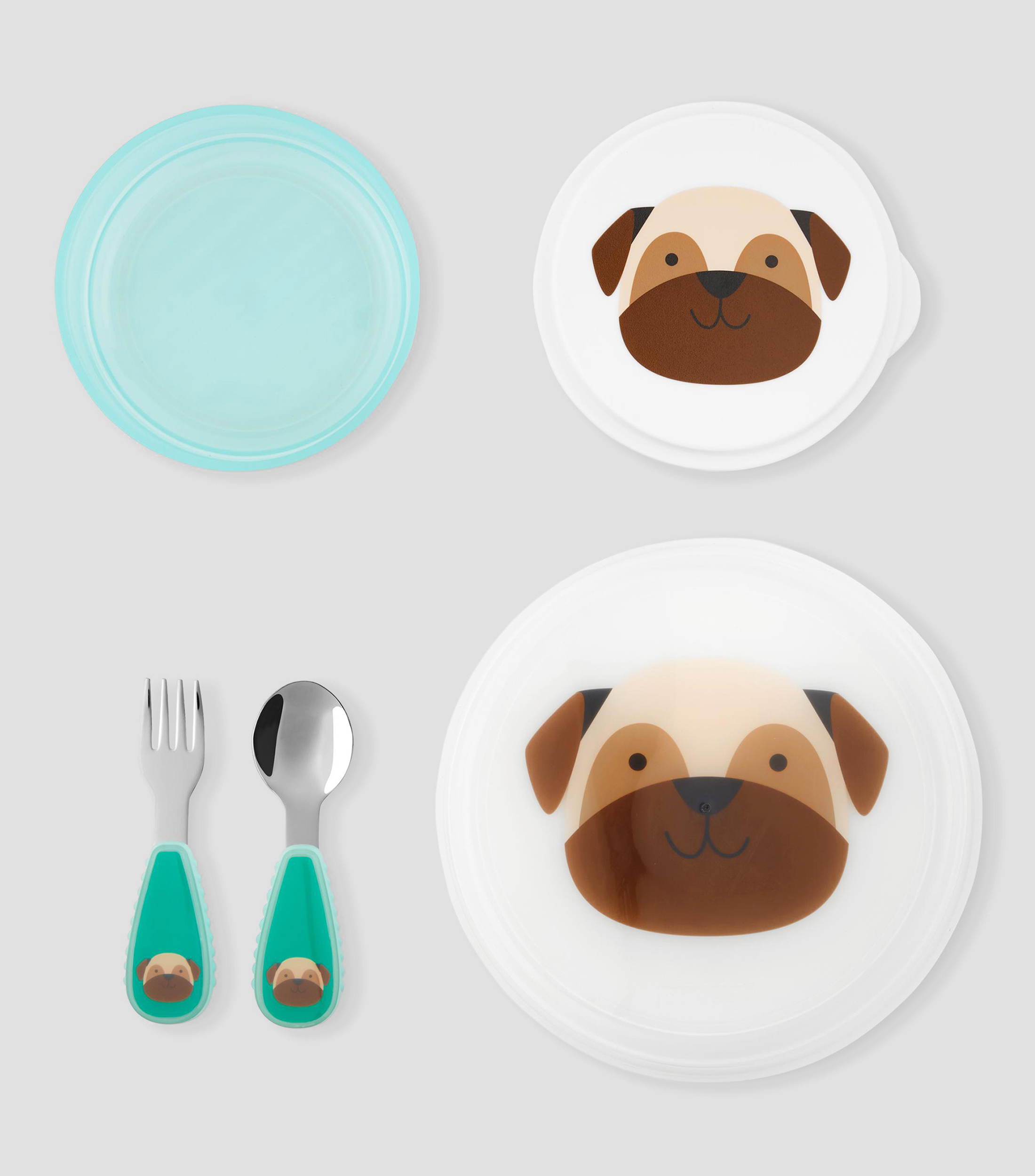 Set de Utensilios para Comida Pug 5 piezas