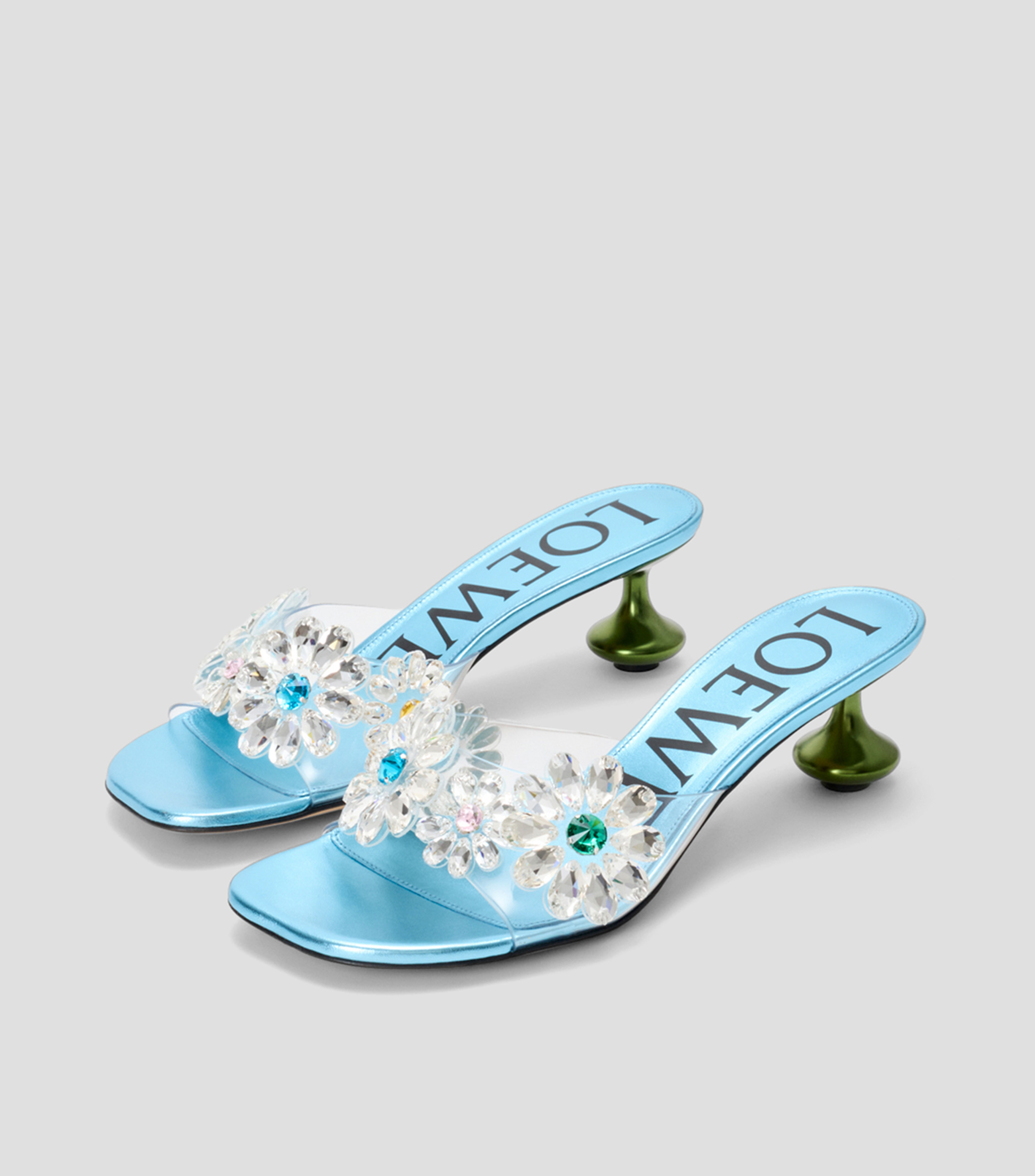 Sandalias con tacón bajo redondo Mujer