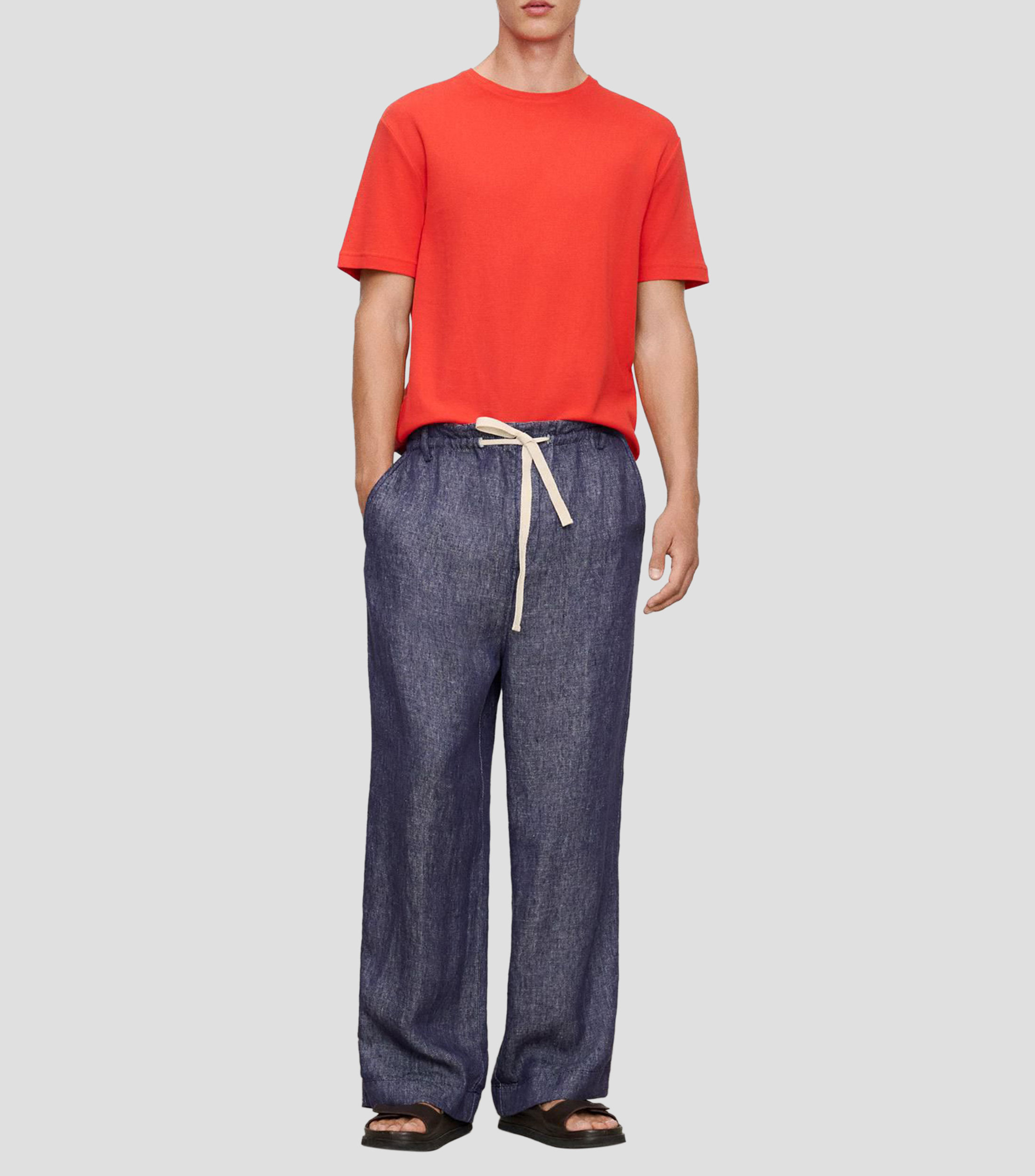 Playera cuello redondo manga corta lisa Hombre