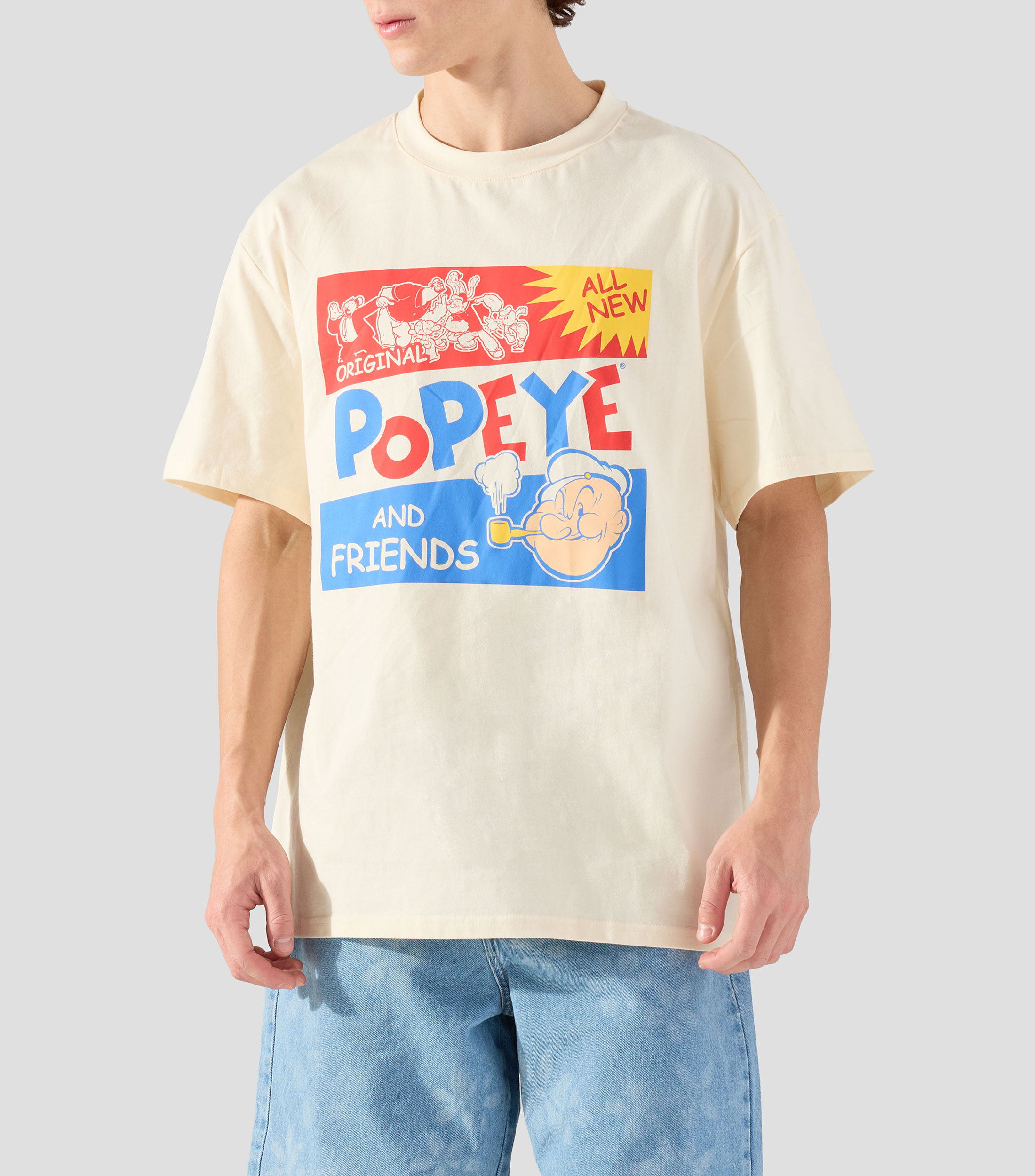 Playera de cuello redondo con manga corta estampada Hombre