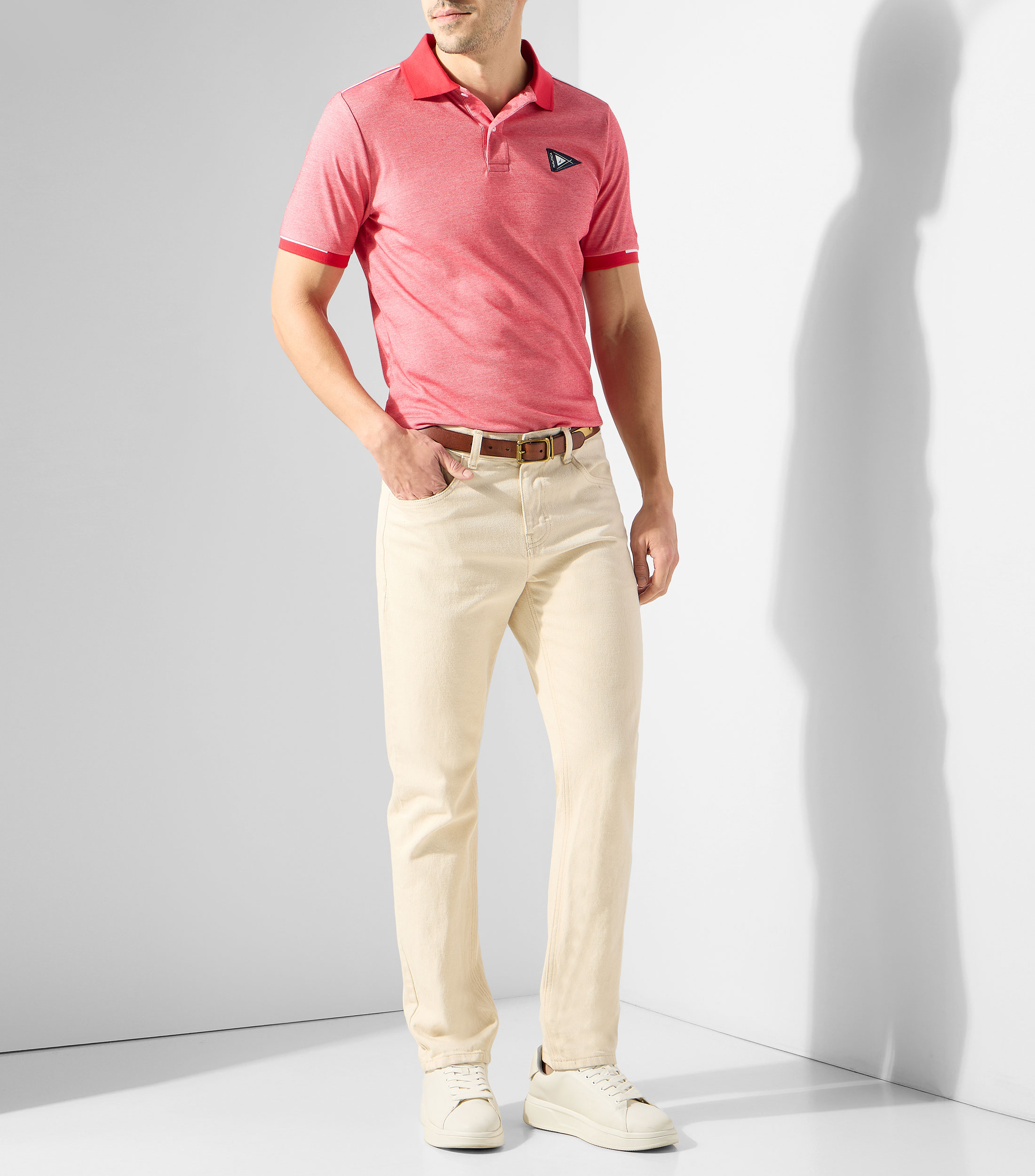 Playera tipo polo manga corta lisa Hombre