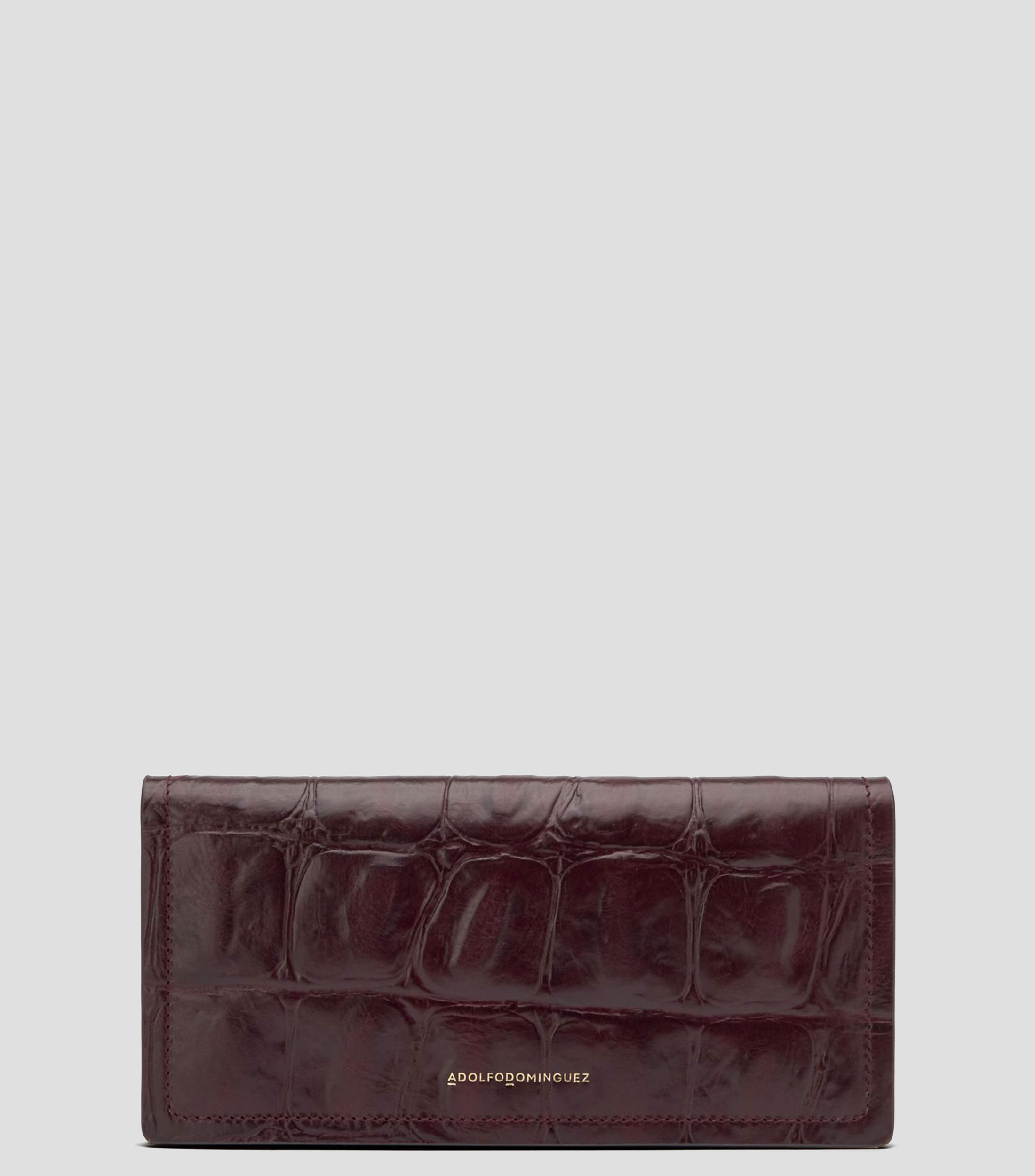 Cartera grande en piel con grabado efecto coco Mujer
