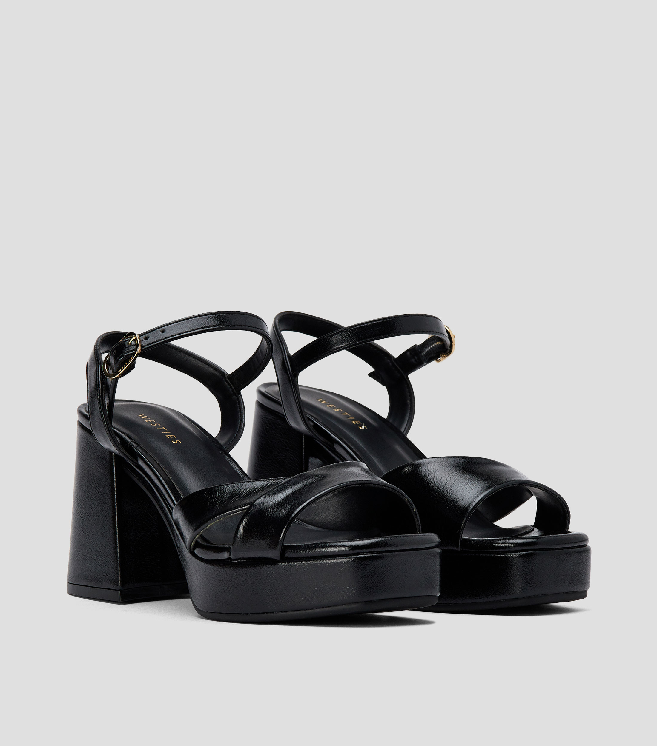 Sandalias con tacon alto ancho Mujer
