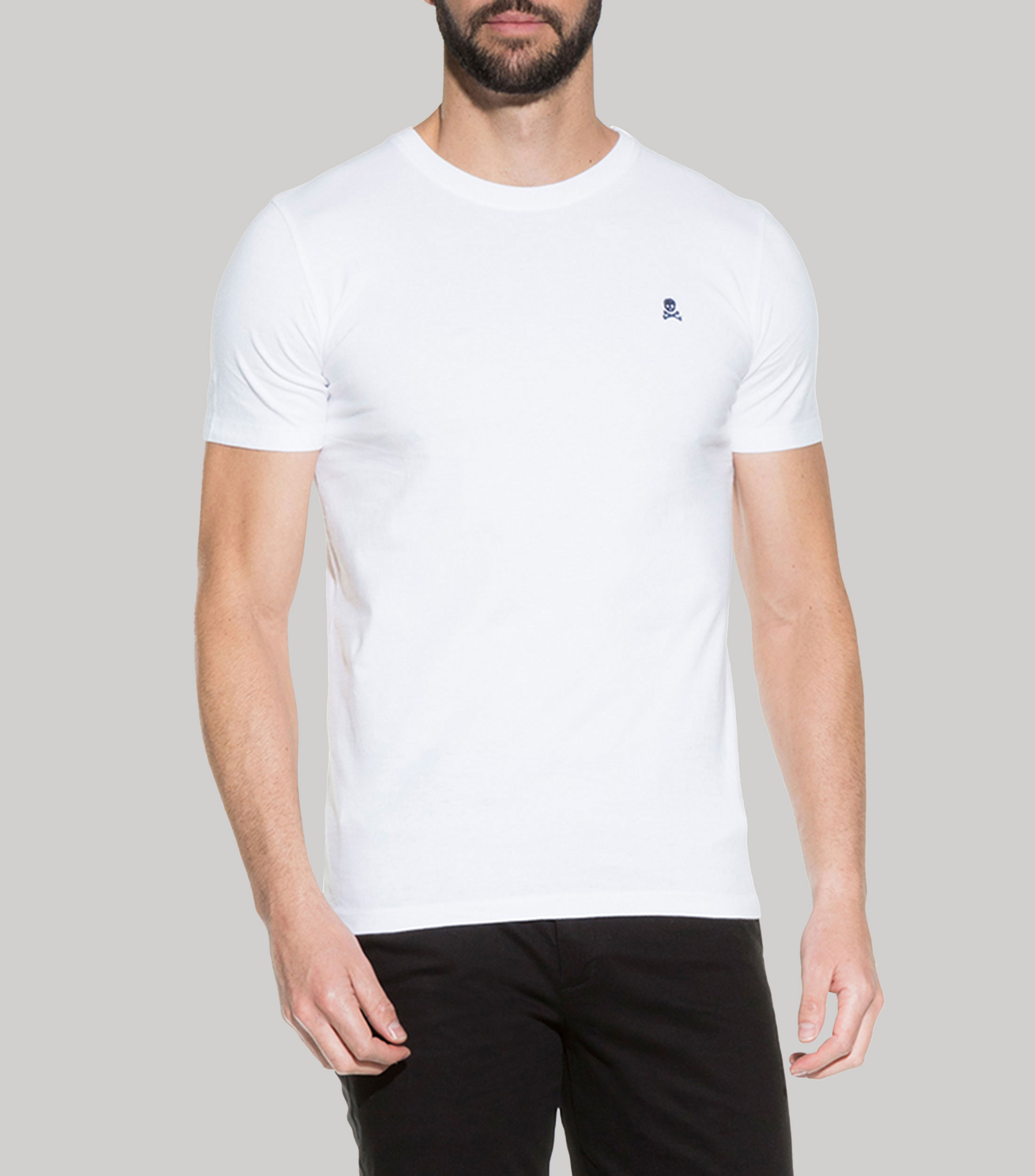 Playera de cuello redondo con manga corta lisa Hombre