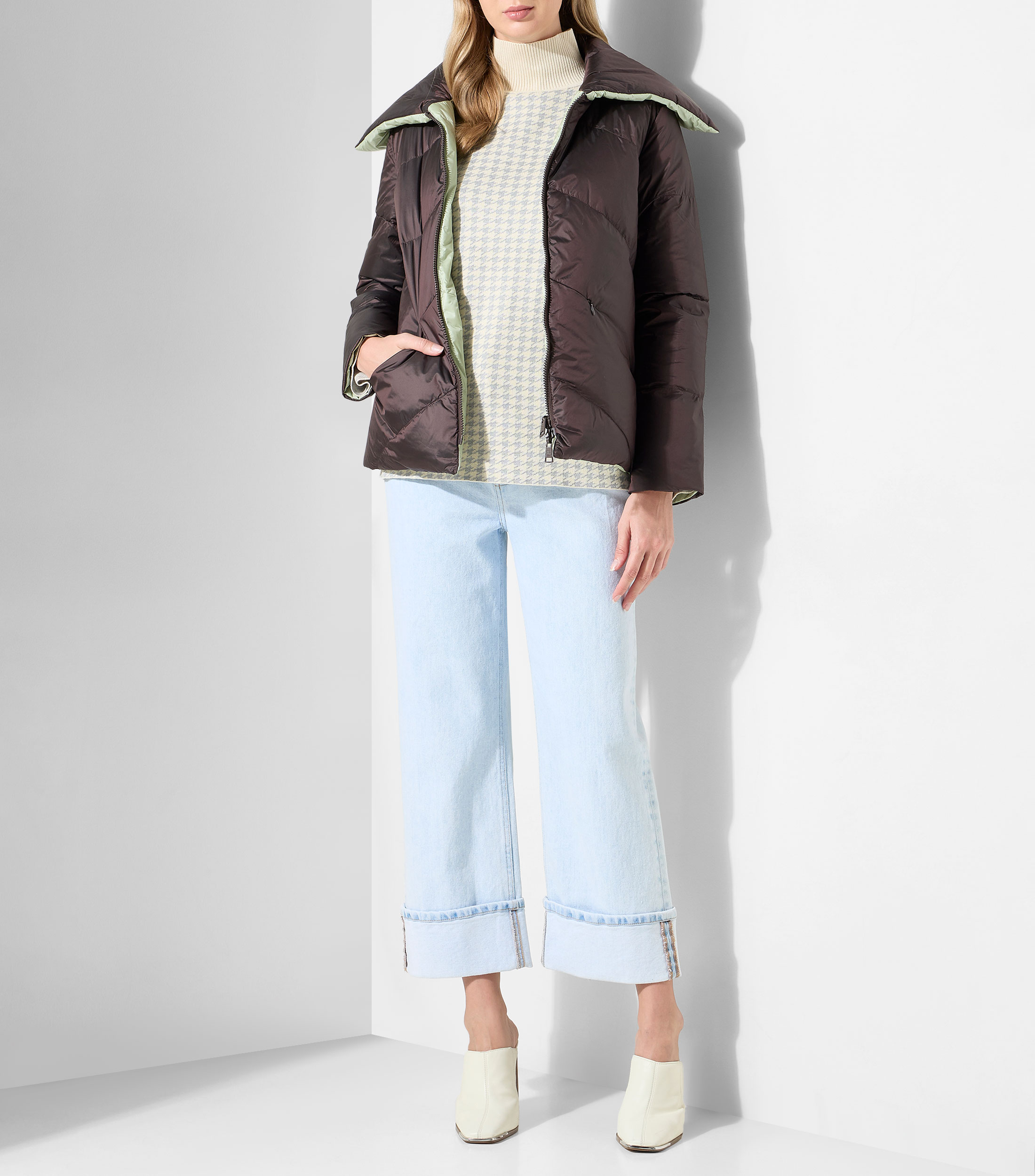 Chamarra Puffer Acolchada Reversible Mujer
