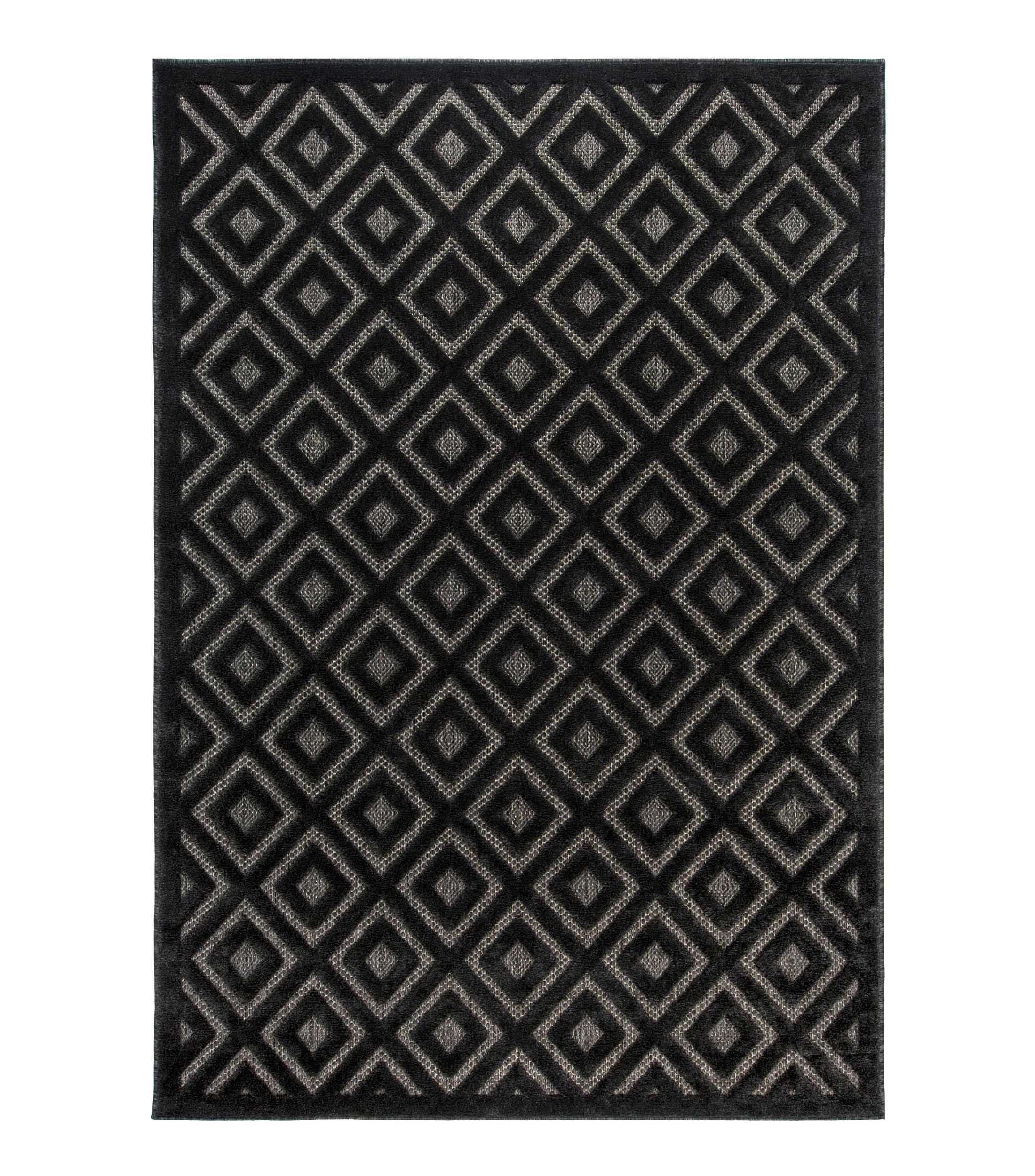 Tapete decorativo Concept negro en polipropileno 180x120cm