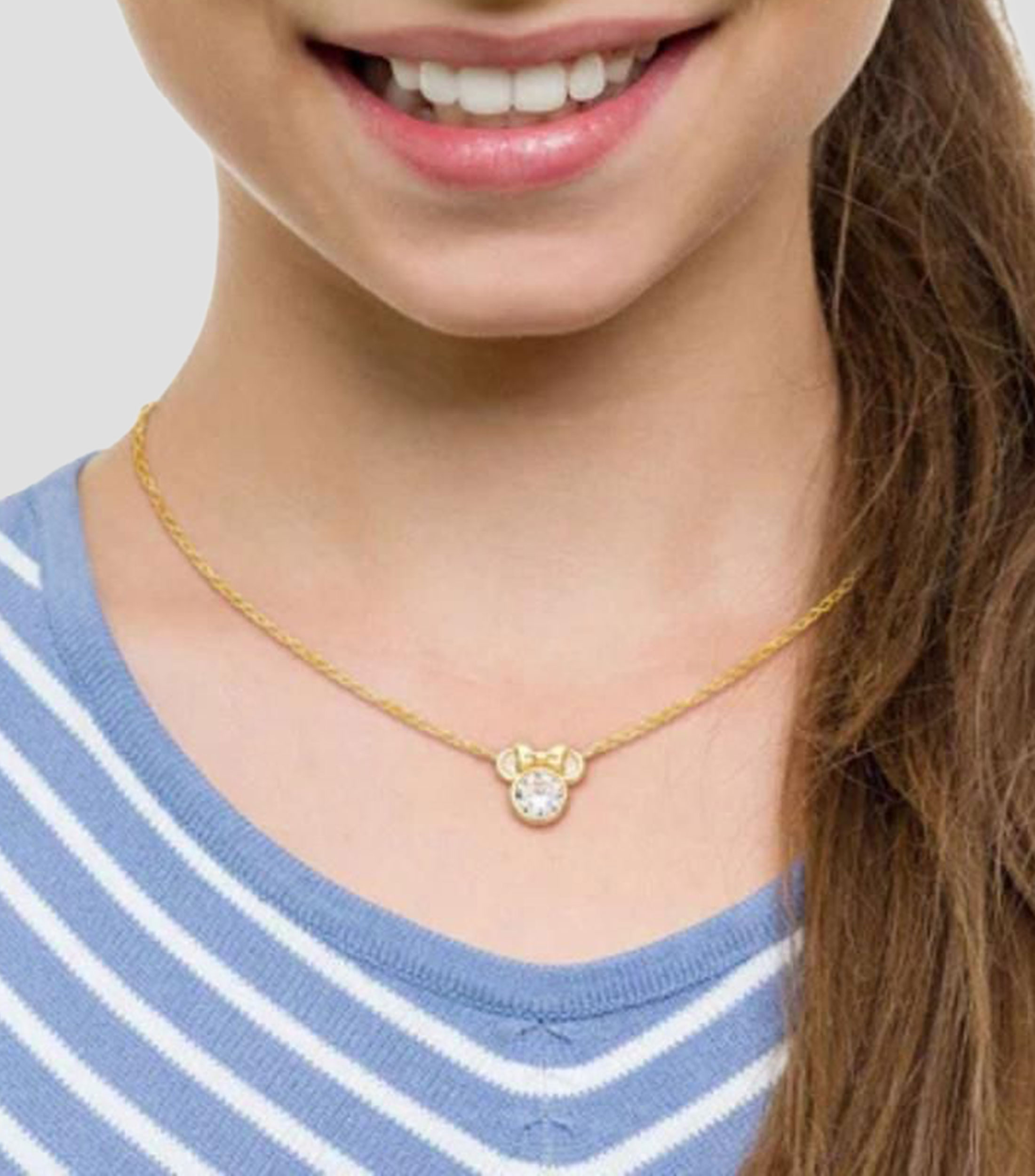 Collar en Oro amarillo de 14 Kilates con circonias Niña